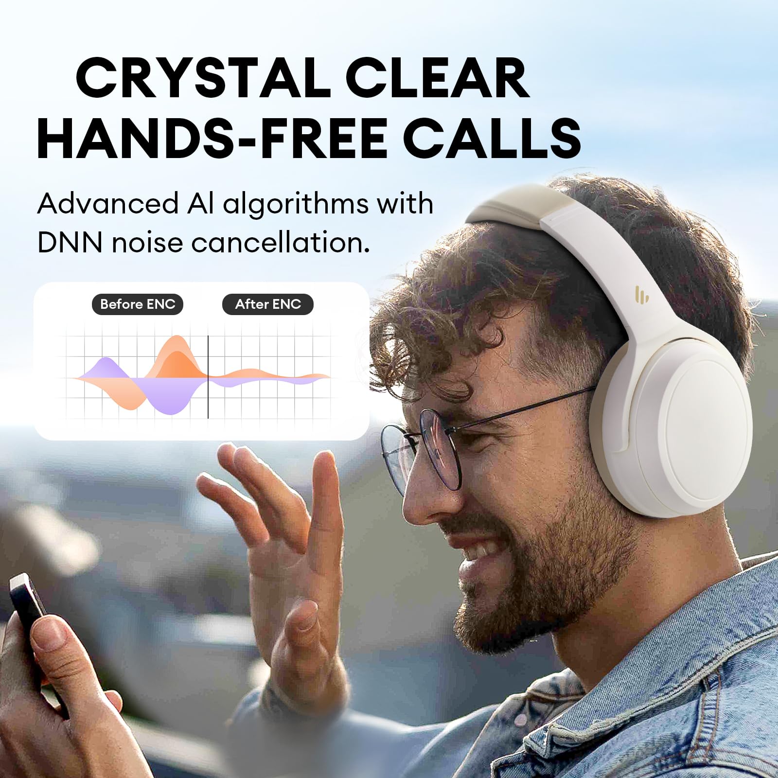Edifier WH700 NB Headphones - Ivory - Deccan Retail