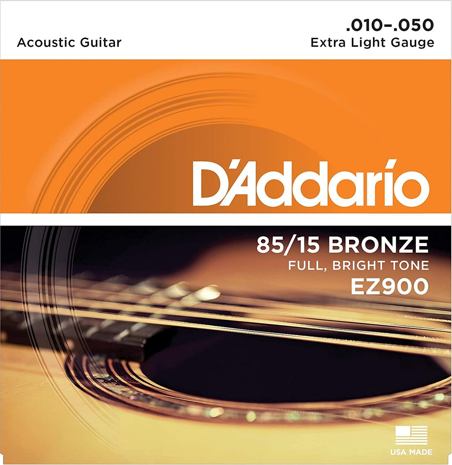 D'Addario EZ900 85/15 Bronze Acoustic Guitar Strings 10-50 Extra Light - Deccan Retail