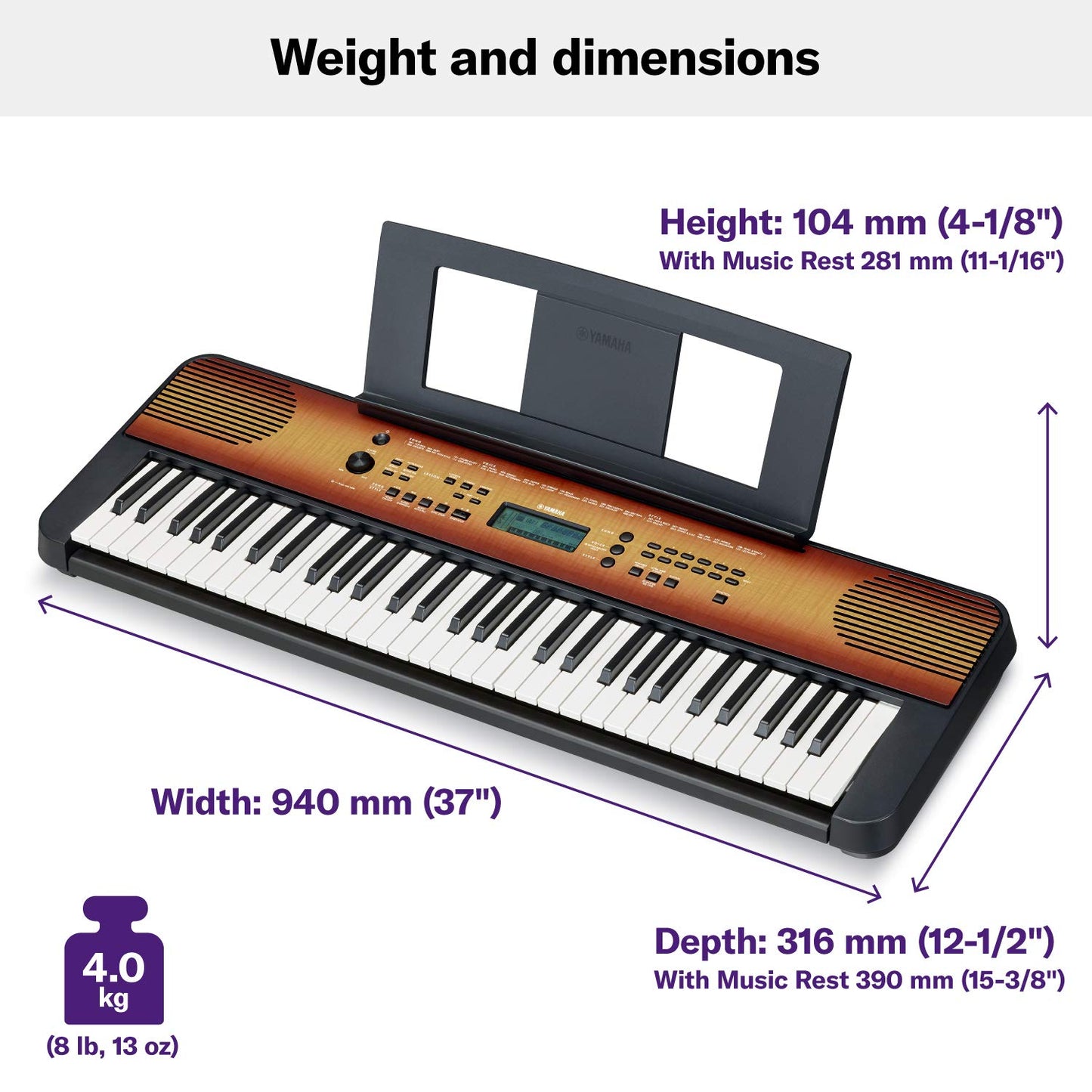 Yamaha PSR-E360MA Portable Keyboard – 61 Keys with Touch Sensitivity (Maple) - Deccan Retail