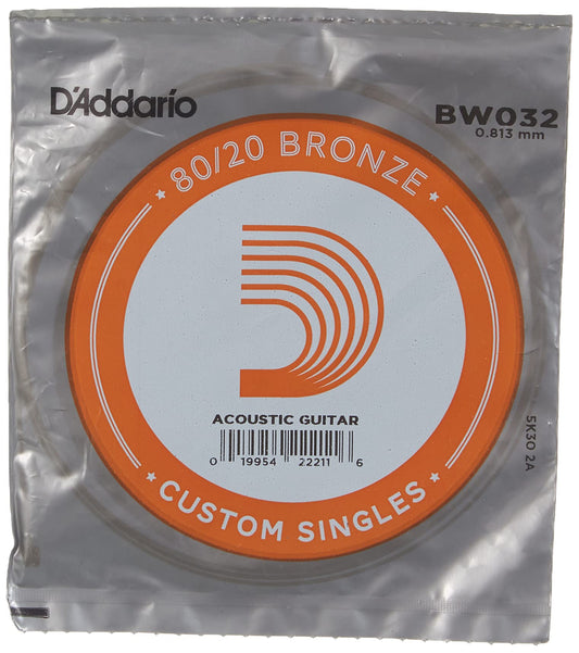 D'Addario BW032 80/20 Bronze Acoustic Guitar String .032 - Deccan Retail