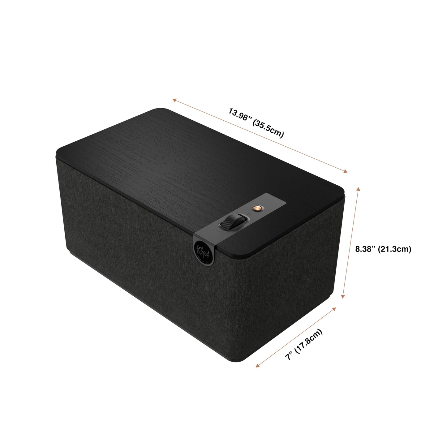 Klipsch The Three Plus Premium Bluetooth Speaker System - Matte Black | Biamplified 2.1 Stereo with Dual 2.25” Drivers, 5.25” Woofer, Bluetooth 5.3 Connect App Customization