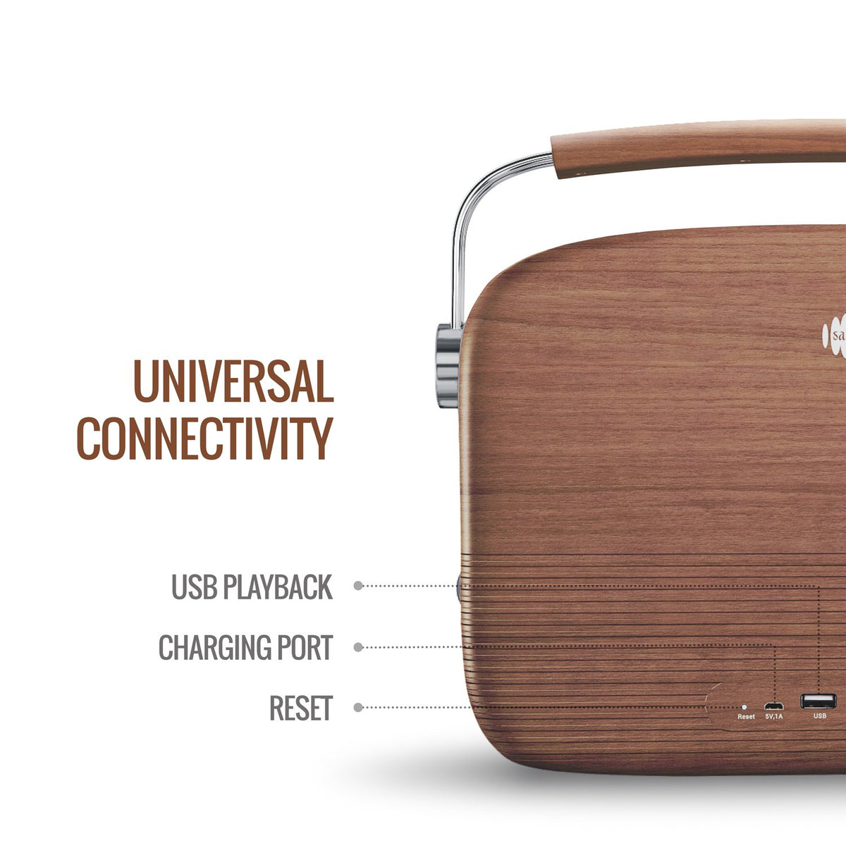 Saregama Carvaan Hindi - Oak Wood Brown