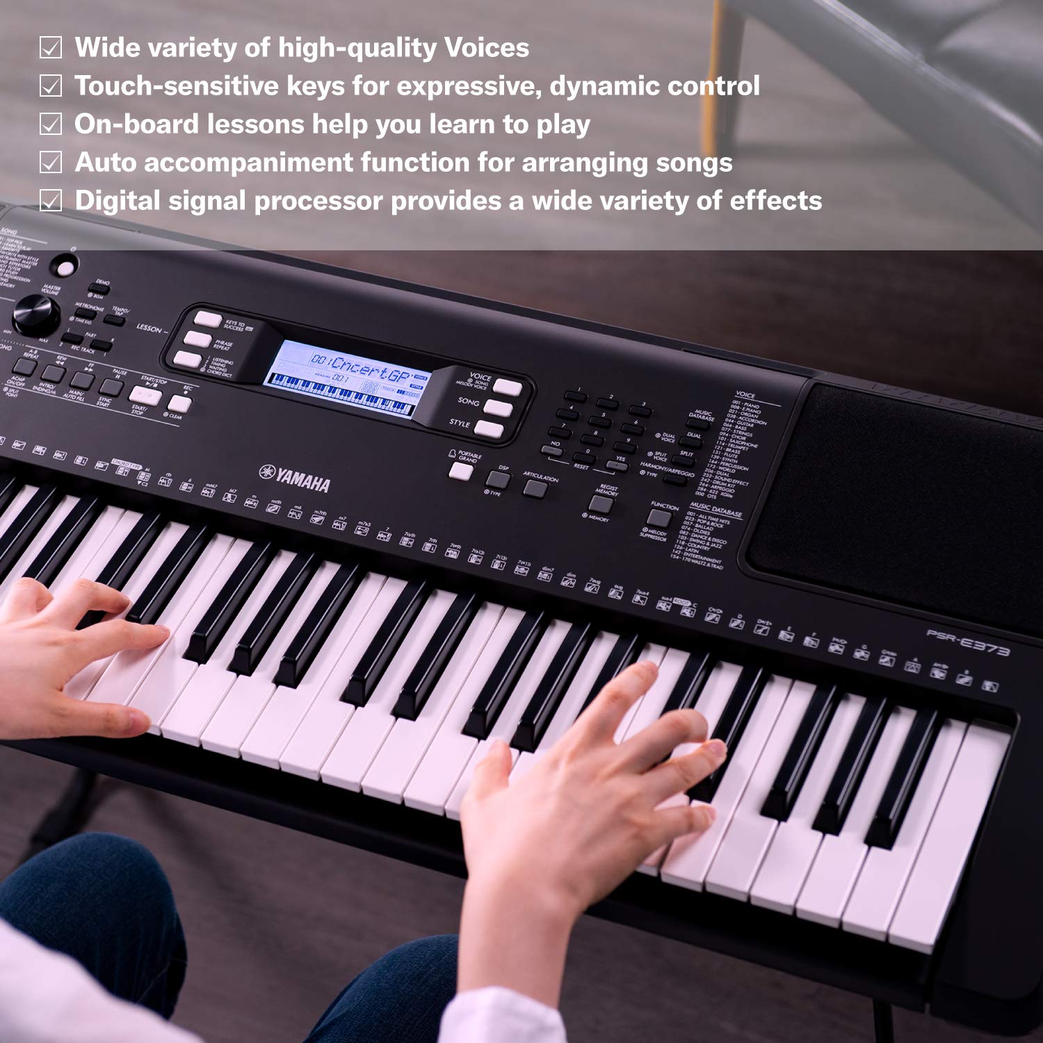 Yamaha PSR-E373 Portable Keyboard – 61 Keys with Touch Sensitivity - Deccan Retail