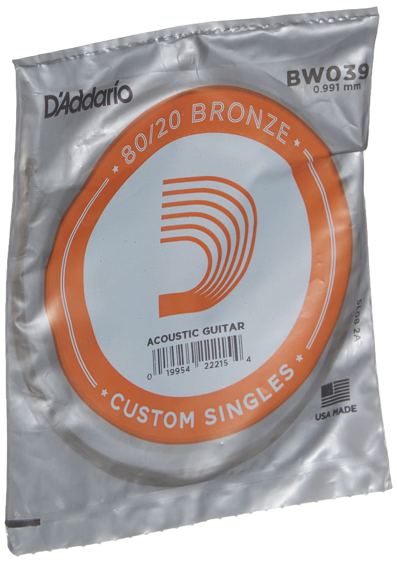 D'Addario Bronze Wound Acoustic Guitar Single String .039 (BW039) - Deccan Retail