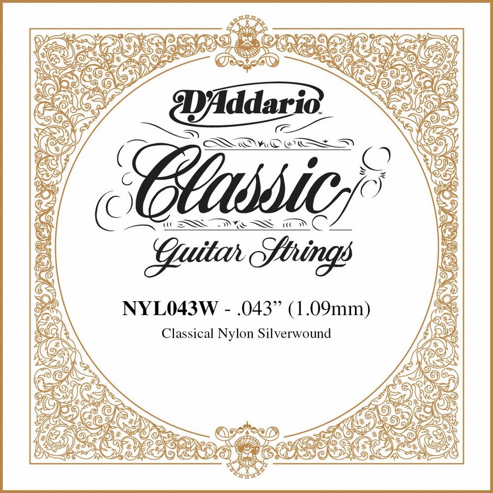 D'Addario Silver-Plated Copper Classical Single String .043 (NYL043W) - Deccan Retail
