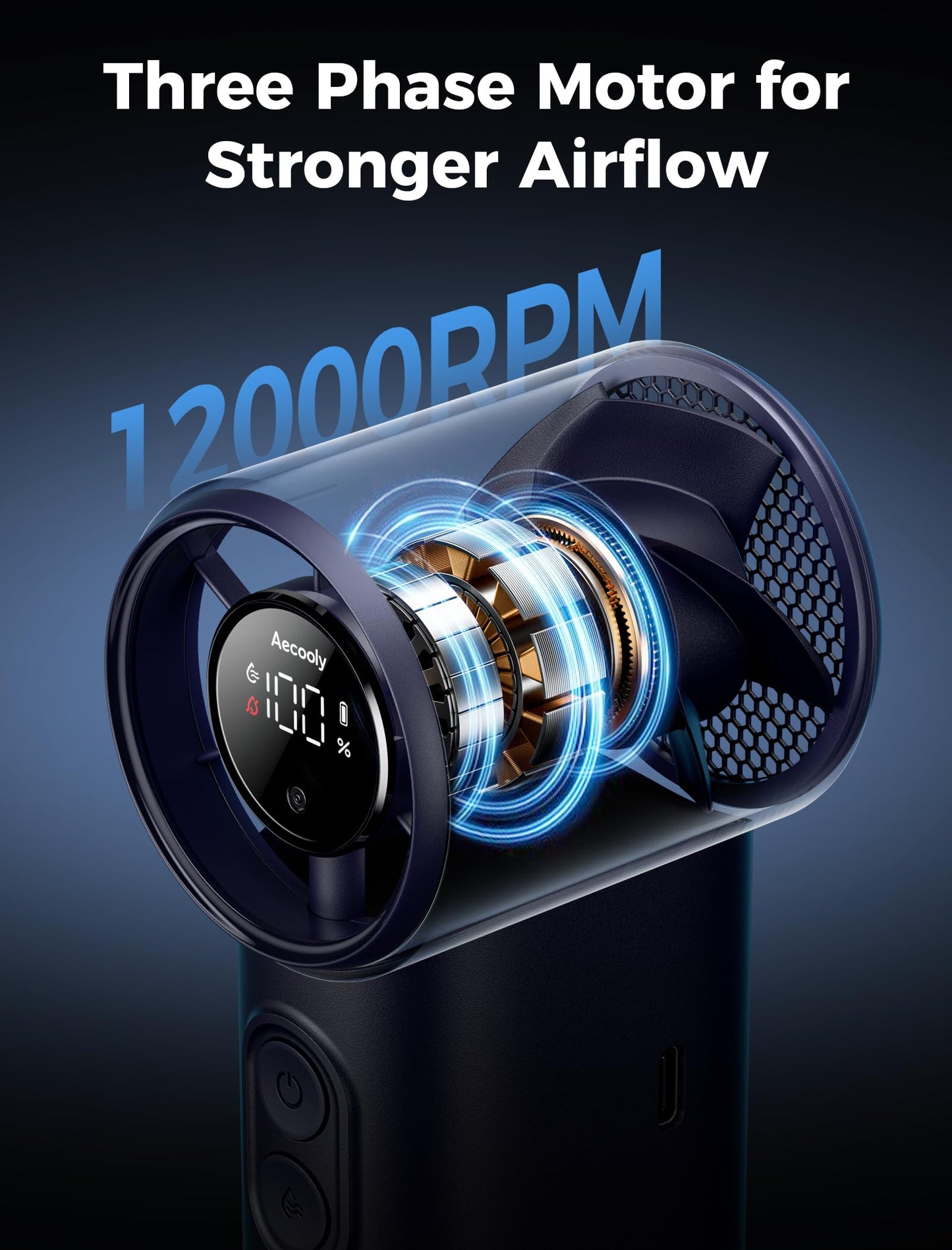 Aecooly Cool Air Pro PM02 High-Speed Misting Fan – Blue