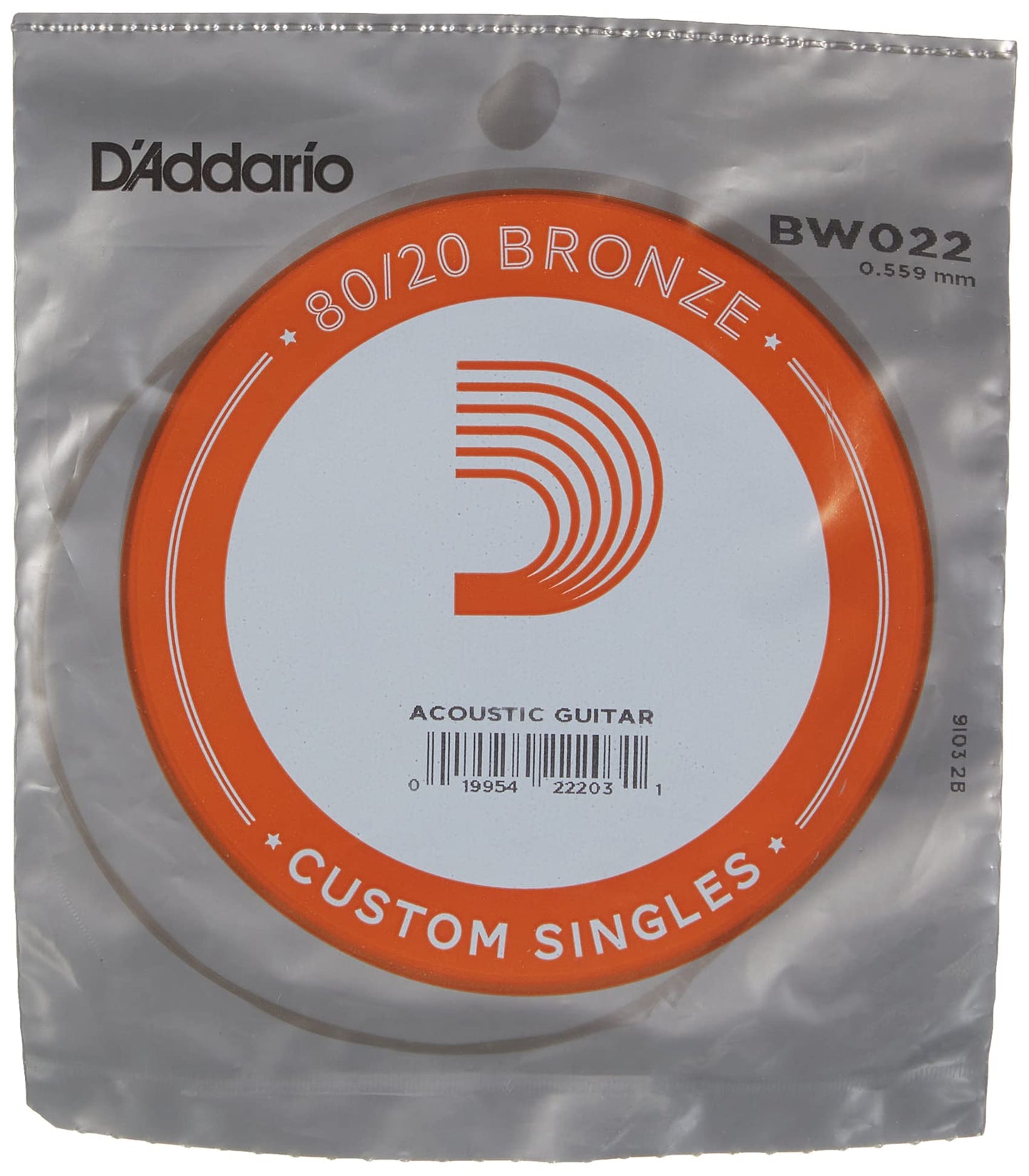 D'Addario Bronze Wound Acoustic Guitar Single String .022 (BW022) - Deccan Retail