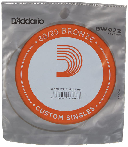 D'Addario Bronze Wound Acoustic Guitar Single String .022 (BW022) - Deccan Retail
