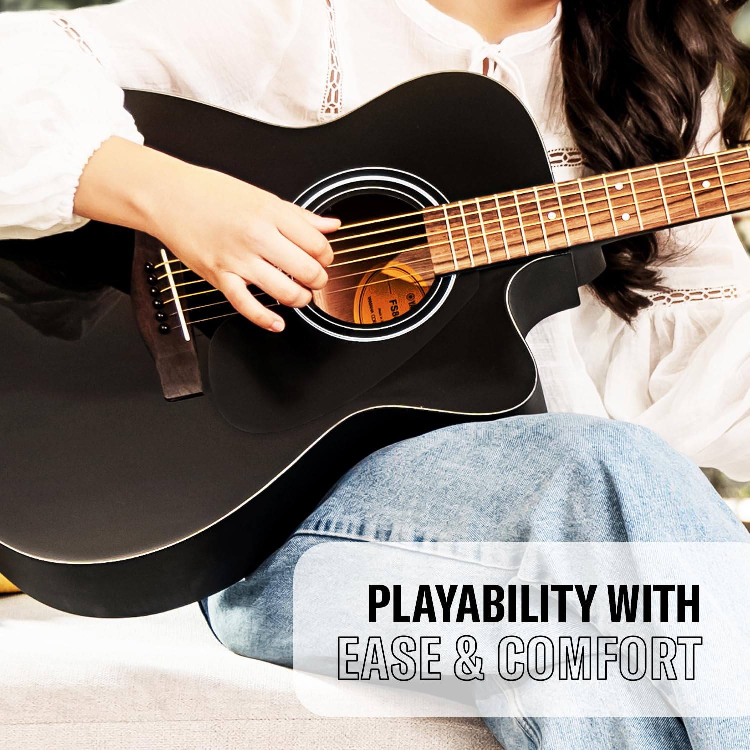 Yamaha FS80C Concert Cutaway Acoustic Guitar – Black - Deccan Retail
