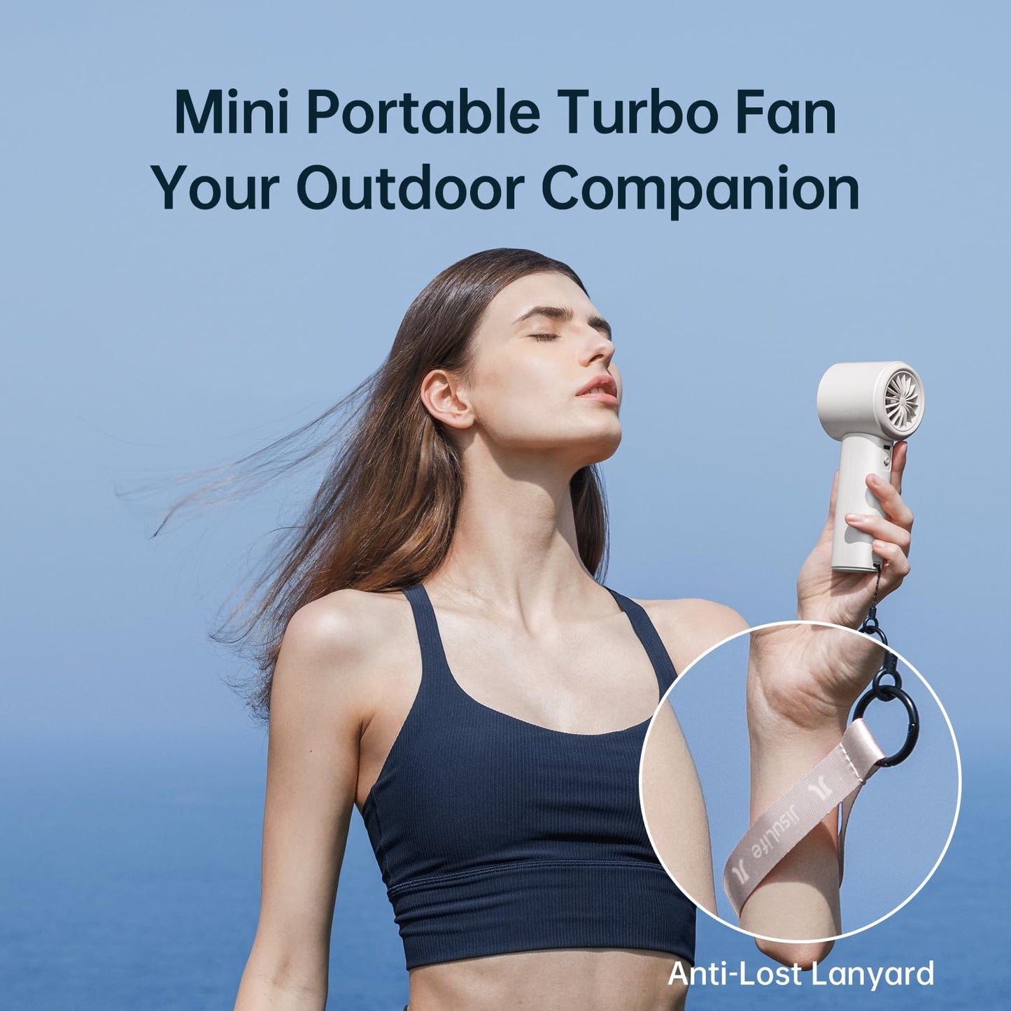 JISULIFE Pro1 Handheld Fan , 3600mAh - White - Deccan Retail