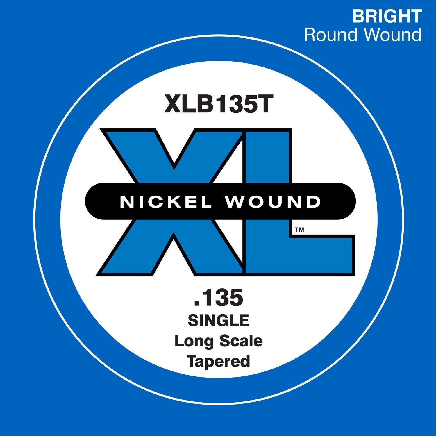 D'Addario XL Nickel Wound Bass Guitar Single String Long Scale .135 Tapered (XLB135T) - Deccan Retail