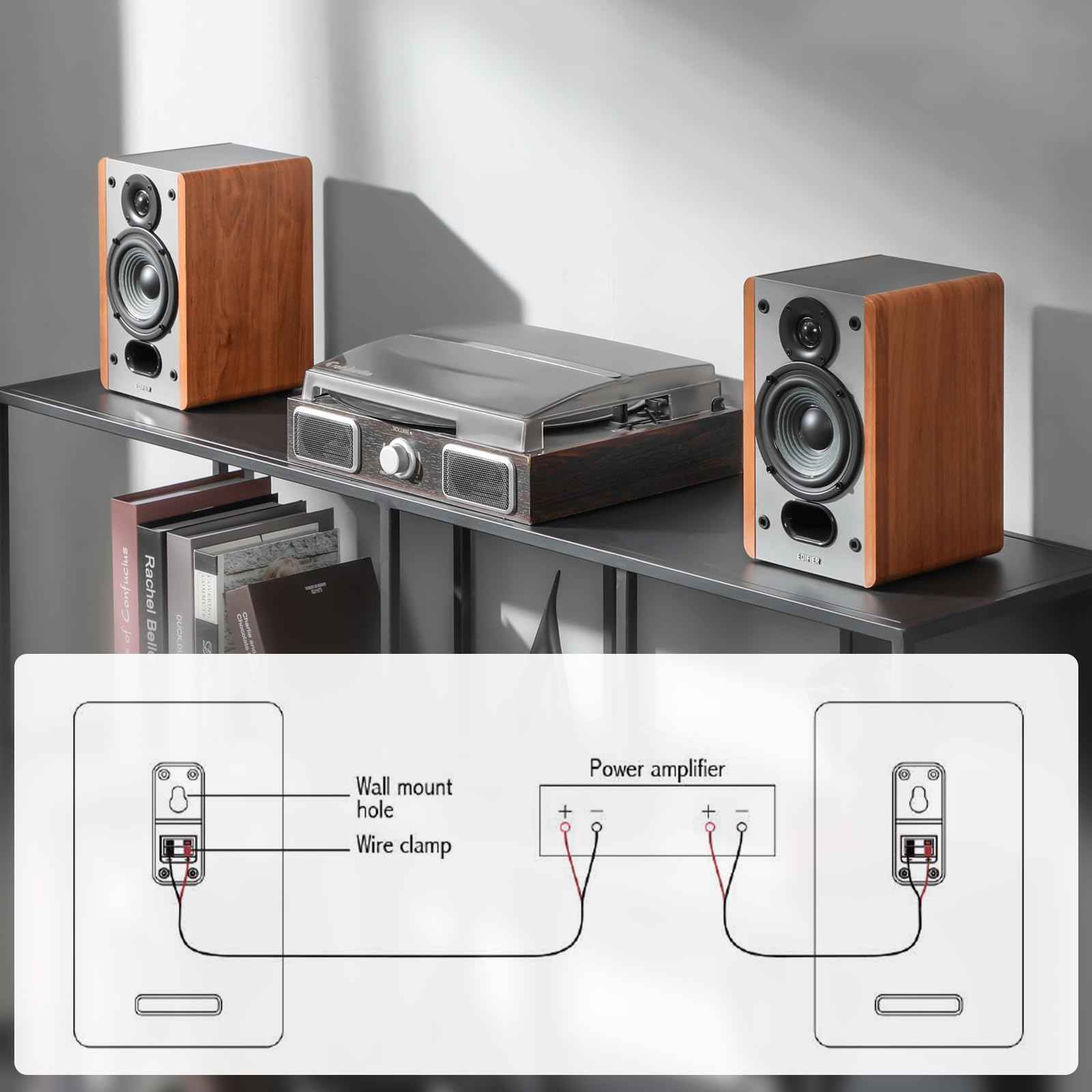Edifier P12 Passive Bookshelf Speakers – Wood Brown
