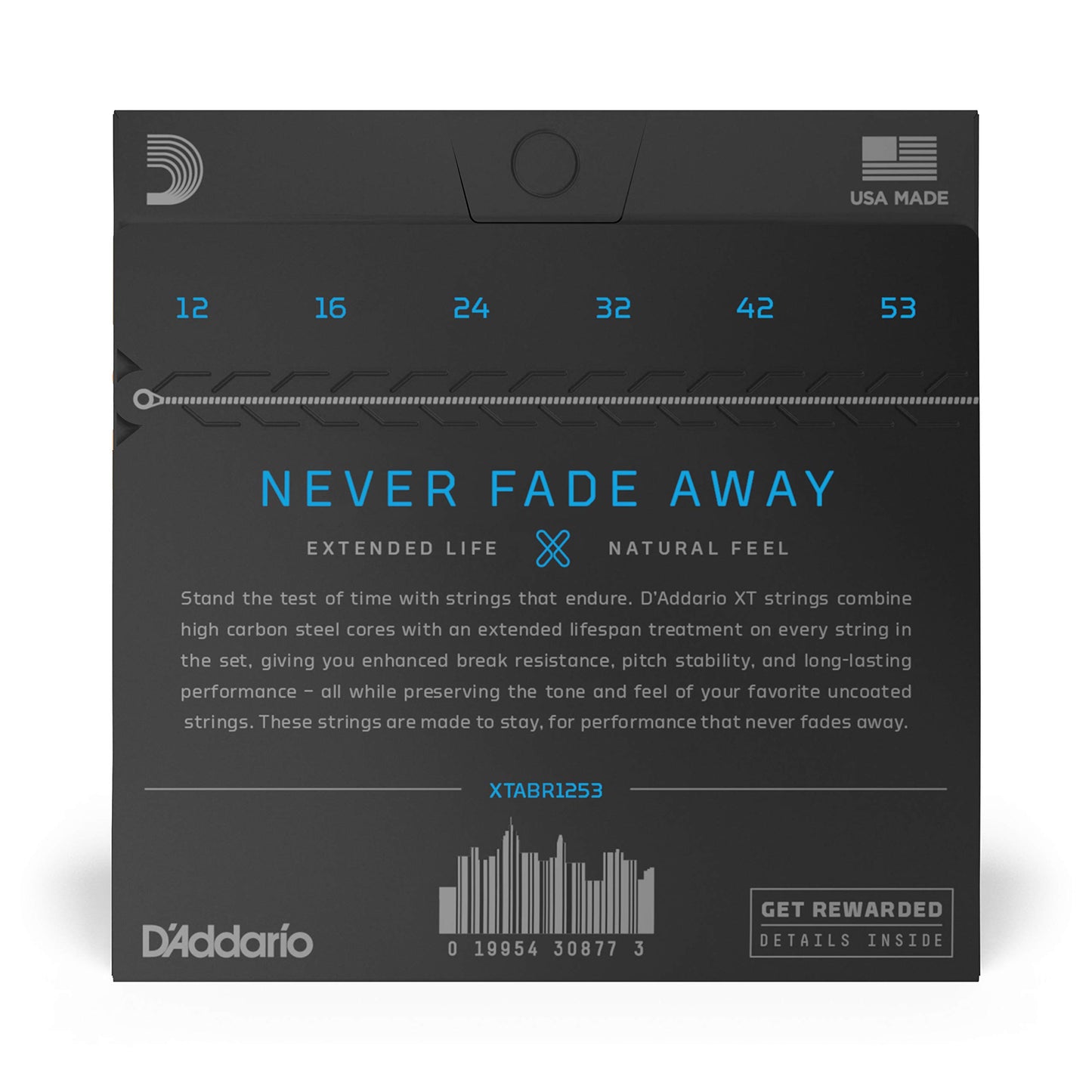 D'Addario XT 80/20 Bronze Acoustic Guitar Strings Light 12-53 (XTABR1253) - Deccan Retail