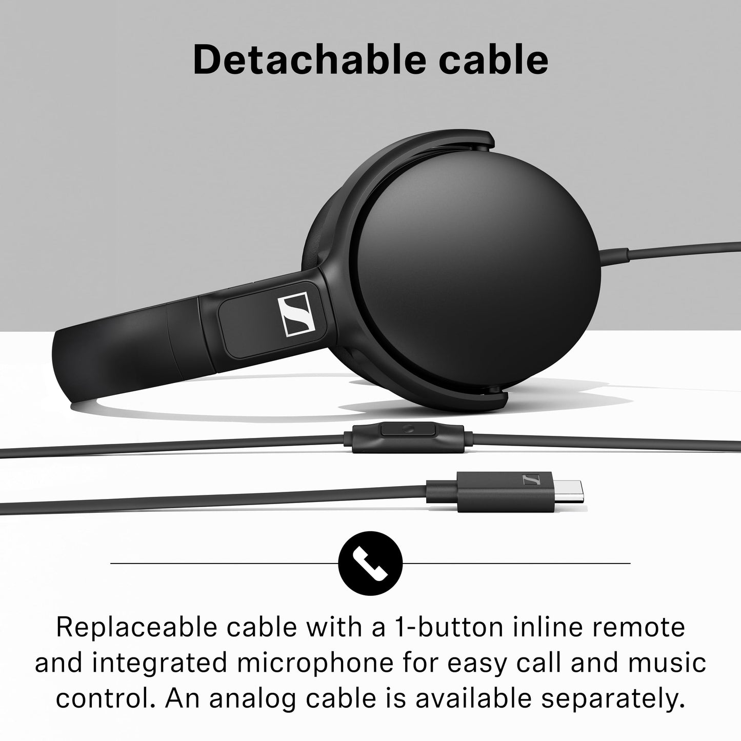 Sennheiser HD 400U USB-C Wired Over-Ear Headphones – Black