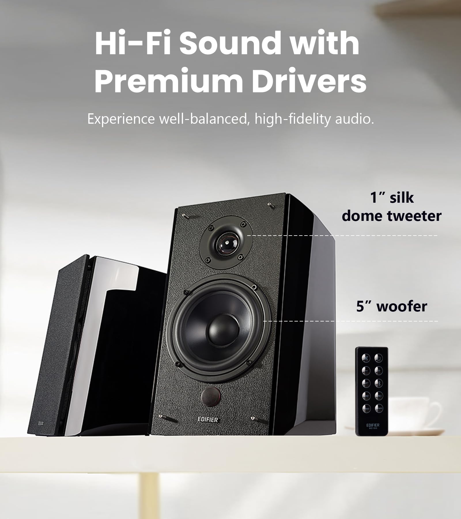 Edifier R2000DB Bookshelf Speakers - Black - Deccan Retail
