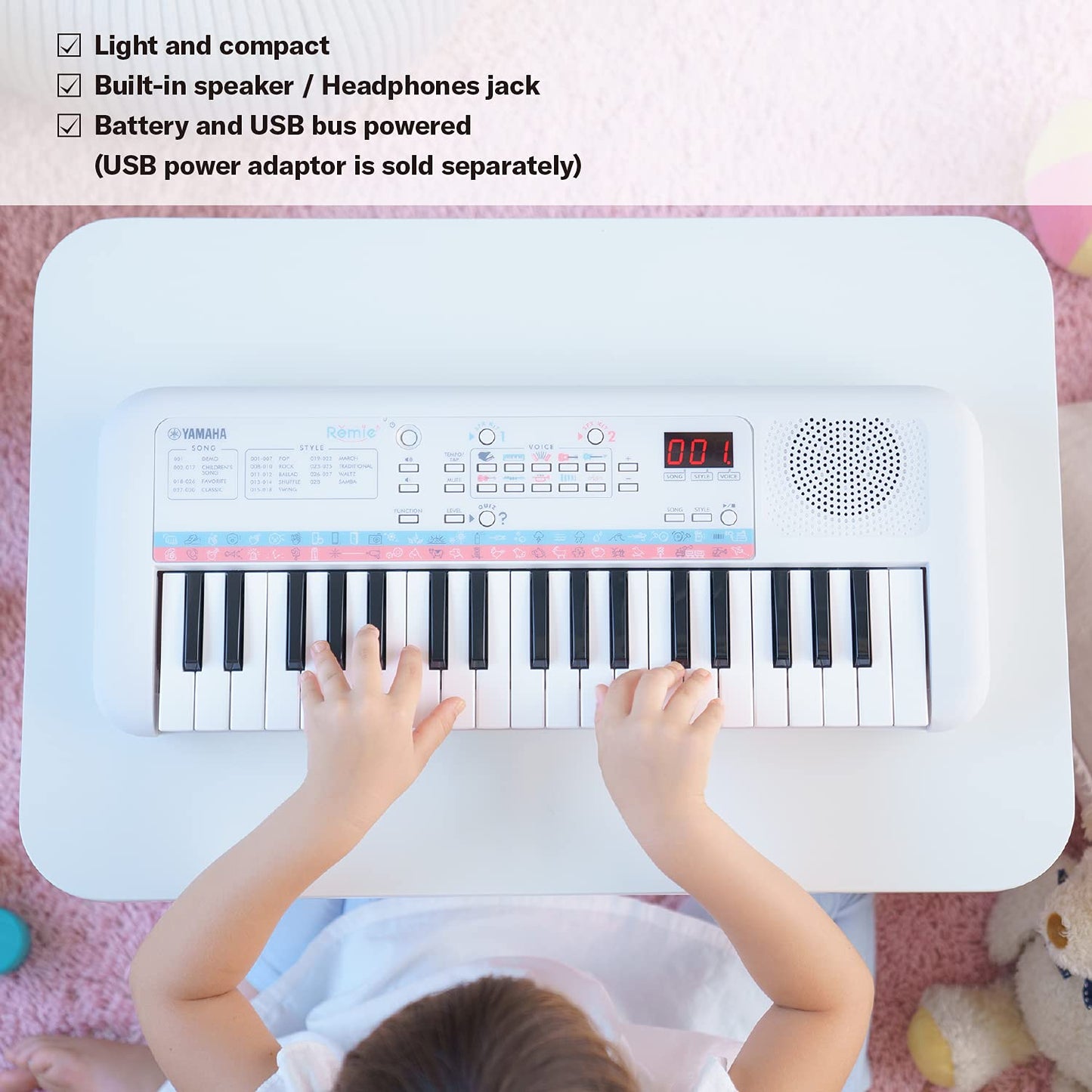 Yamaha PSS-E30 Remie 37-Key Portable Mini Keyboard – White