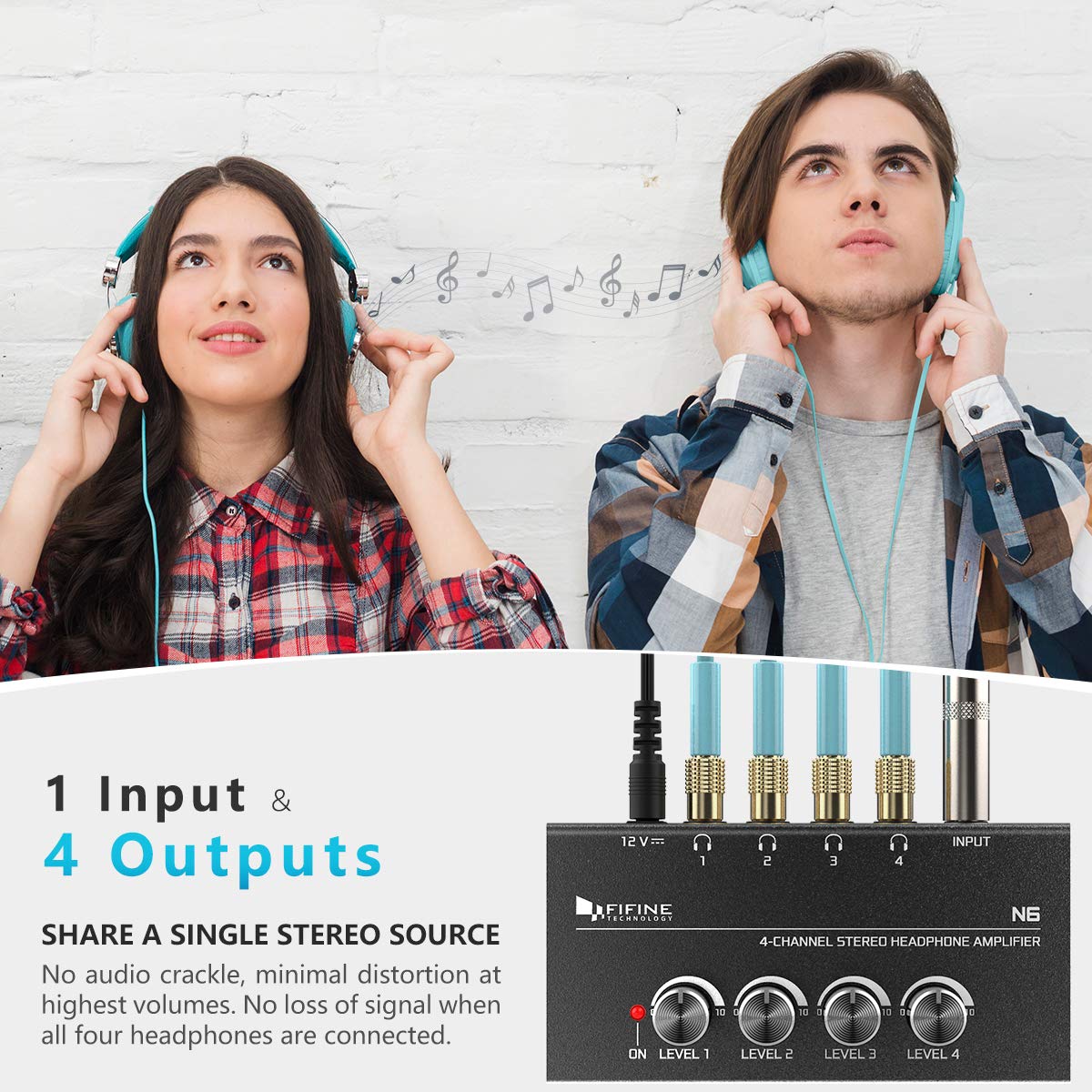 FIFINE N6 Headphone Amplifier 4-Channel - Deccan Retail