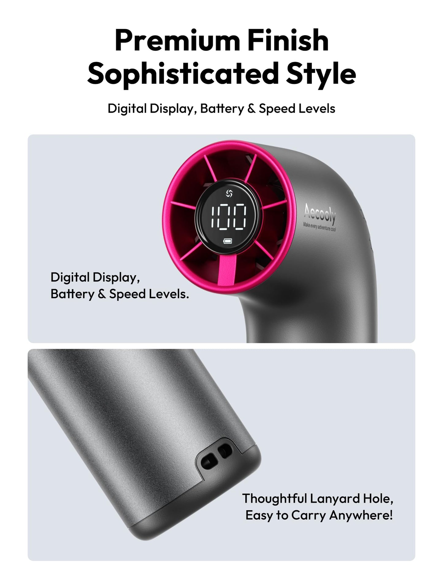 Aecooly Aero Ultra Handheld Fan – Grey & Purple - Deccan Retail