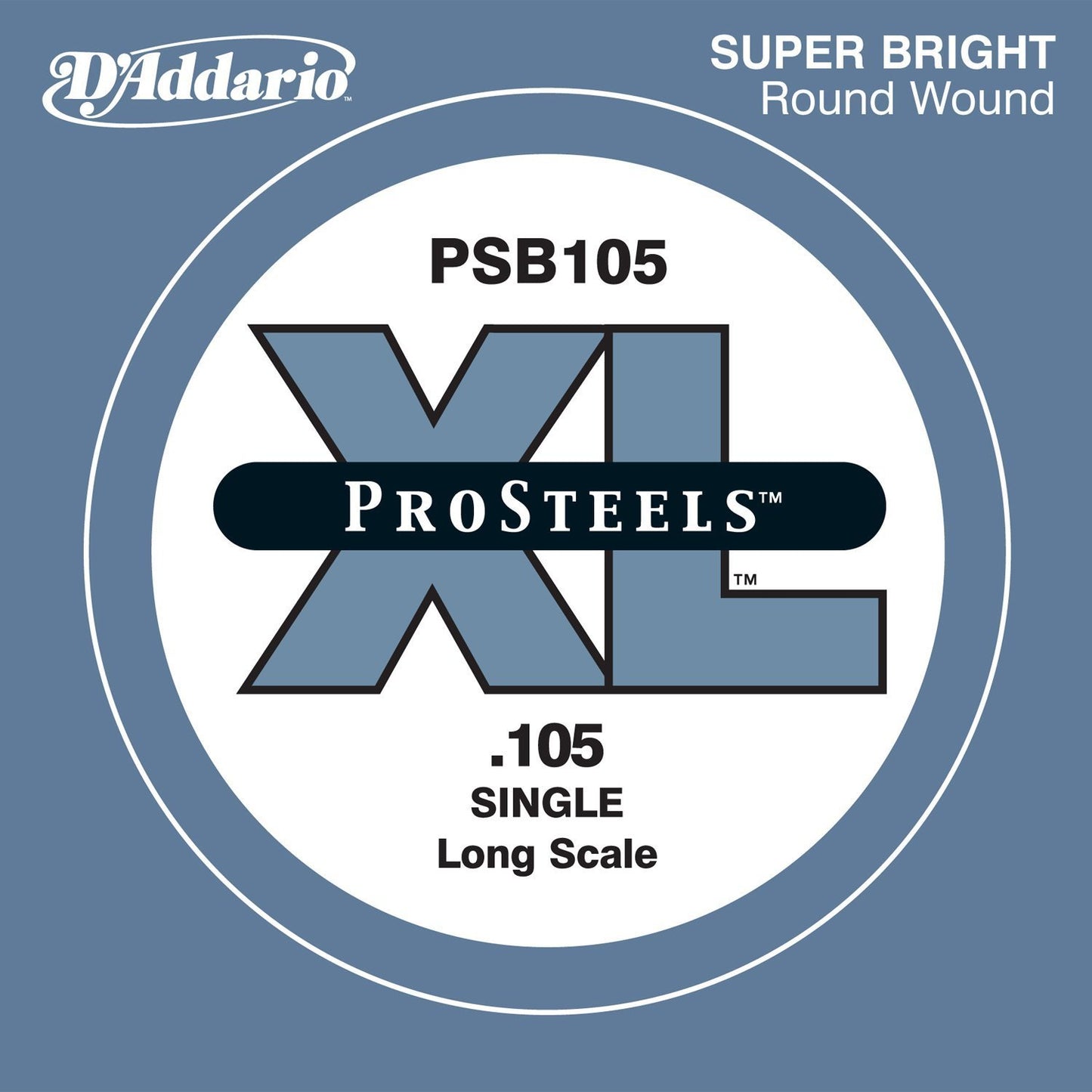 D'Addario ProSteels Bass Guitar Single String Long Scale .105 (PSB105) - Deccan Retail