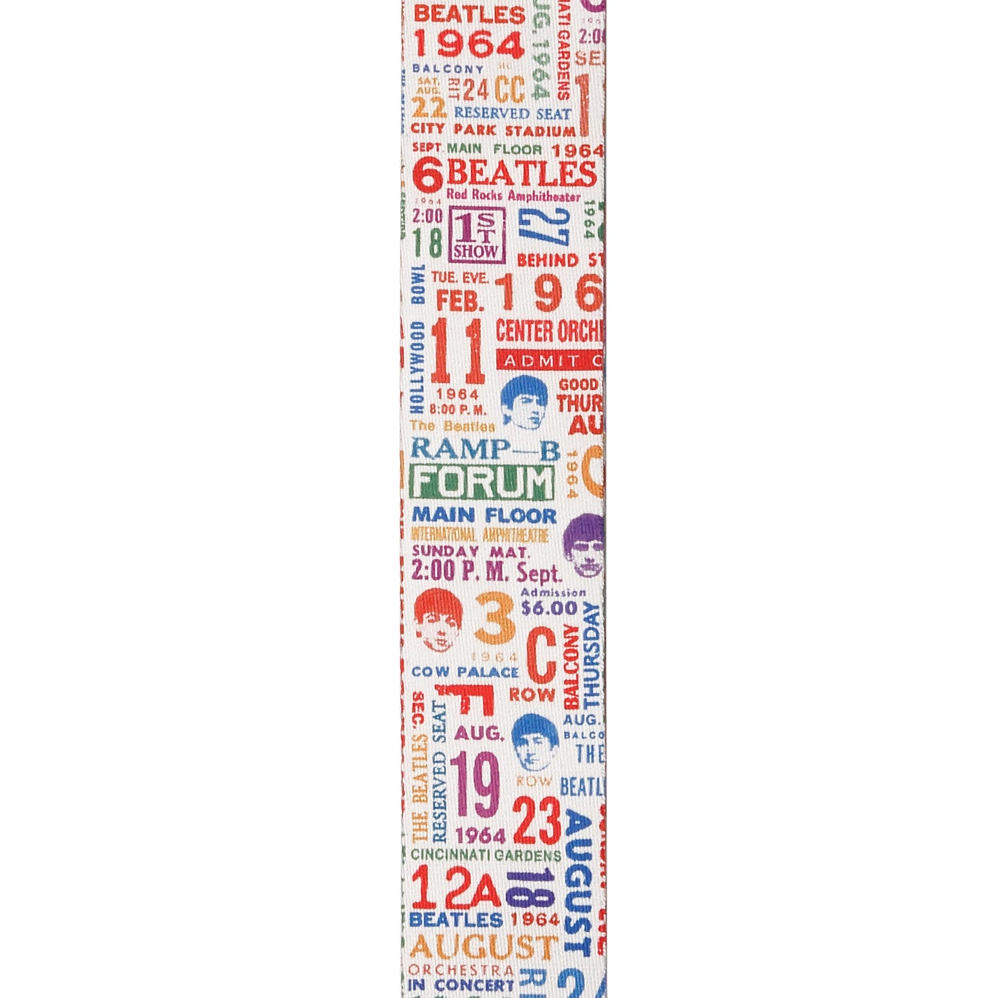 D'Addario Beatles 1965 Tour Ticket Stubs Guitar Strap - Deccan Retail