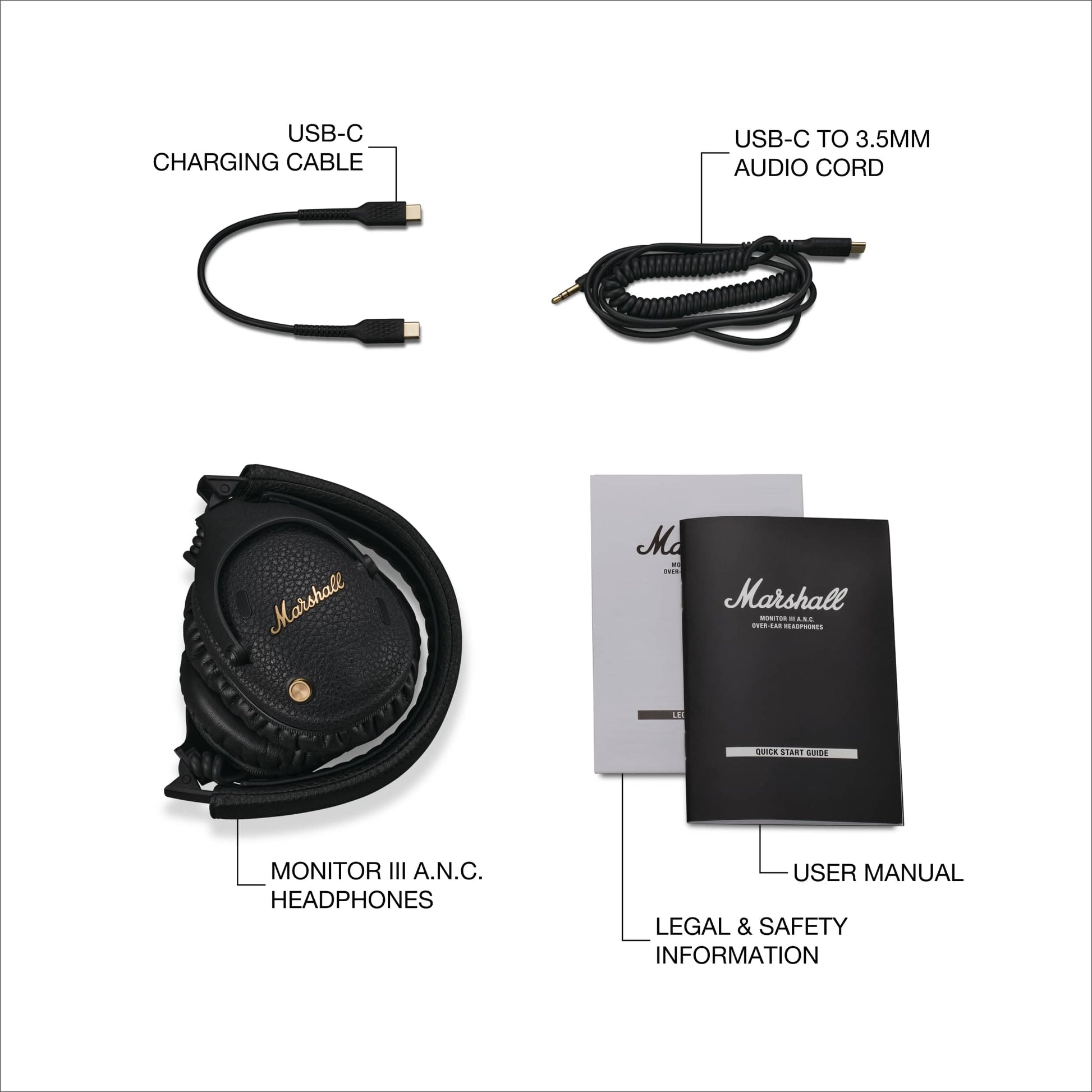 Marshall Monitor III ANC Over-Ear Bluetooth Headphones – Black - Deccan Retail
