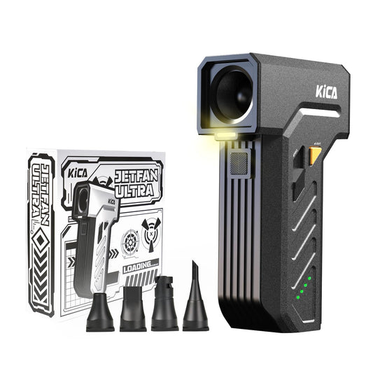 KiCA Electric Air Duster with LED Light Jet Fan Ultra - Black - Deccan Retail
