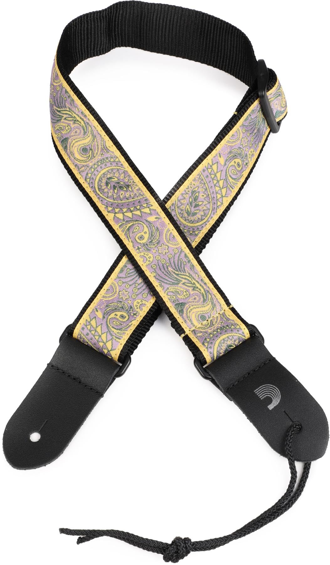 D'Addario Jacquard Ukulele Strap – Paisley Yellow/Purple - Deccan Retail