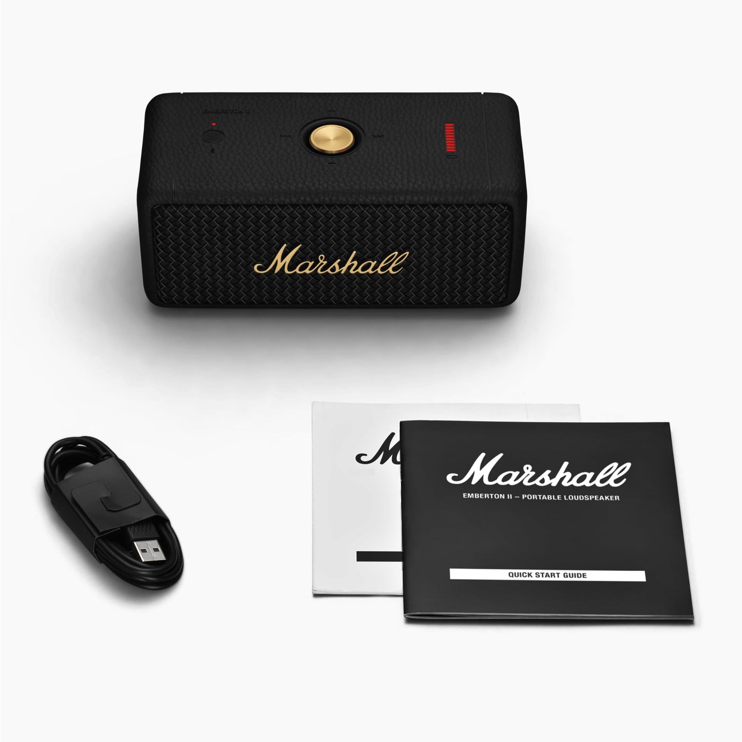 Marshall Emberton II Portable Bluetooth Speaker – Black & Brass - Deccan Retail