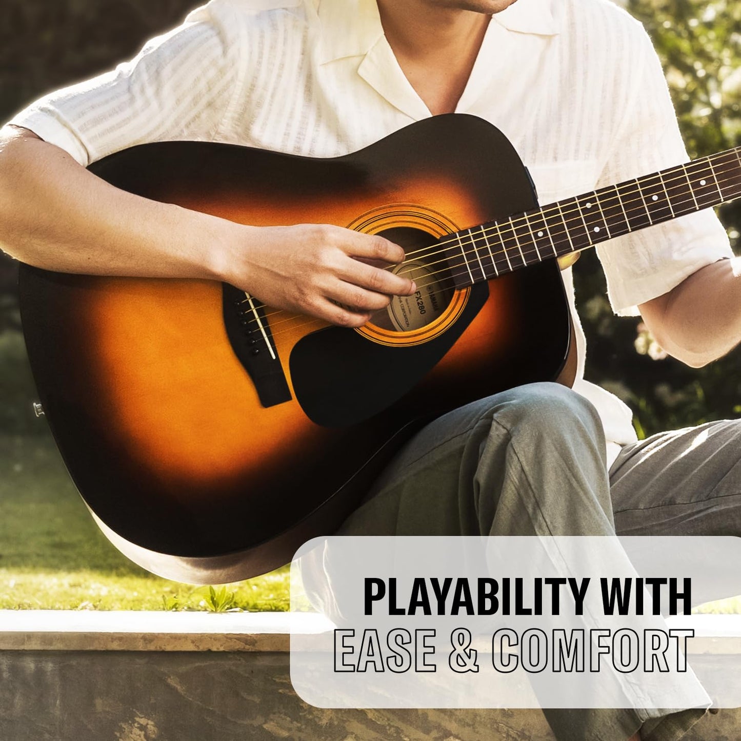 Yamaha FX280 Electro Acoustic Guitar, Tobacco Brown Sunburst Finish - Deccan Retail