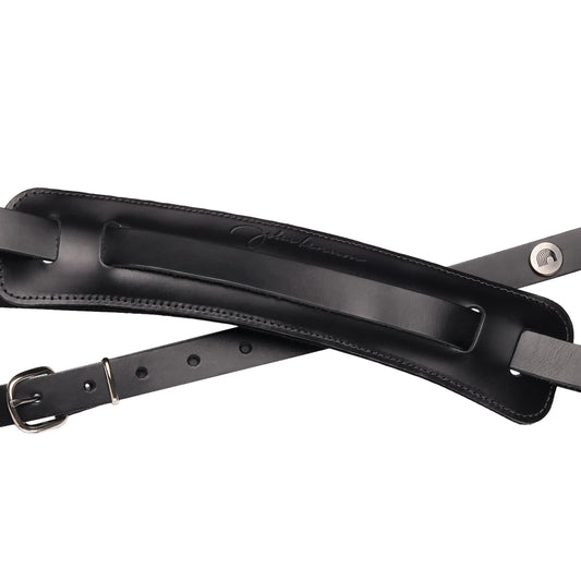 D'Addario John Lennon Signature Guitar Strap – Black Leather with Pad - Deccan Retail
