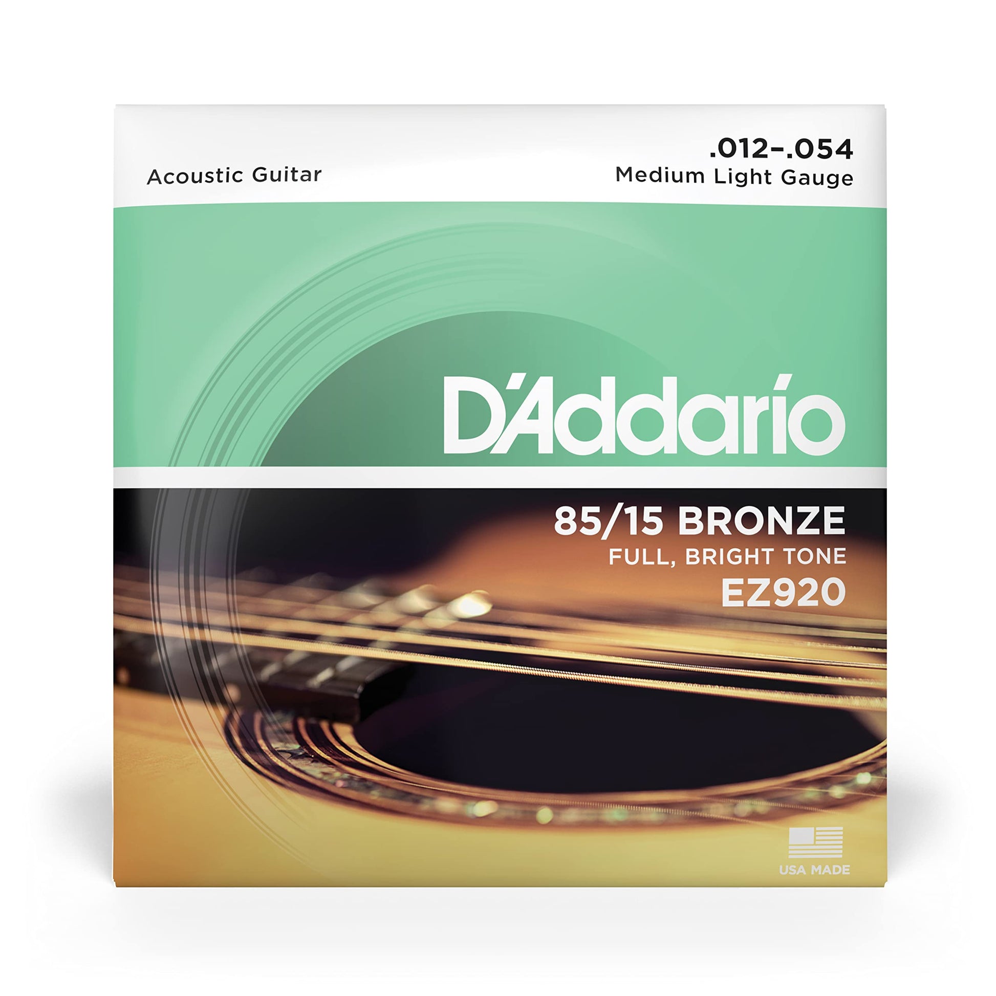 D'Addario EZ920 85/15 Bronze Acoustic Guitar Strings 12-54 Medium Light - Deccan Retail