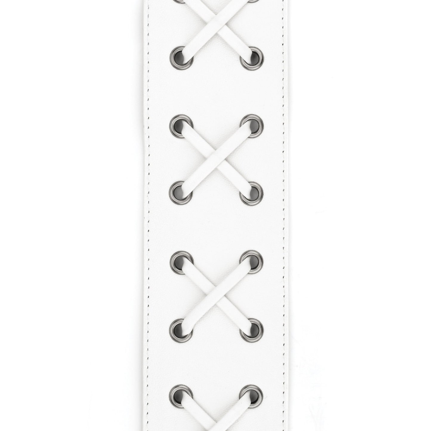 D'Addario L25S1505 Laced Leather Guitar Strap – White - Deccan Retail