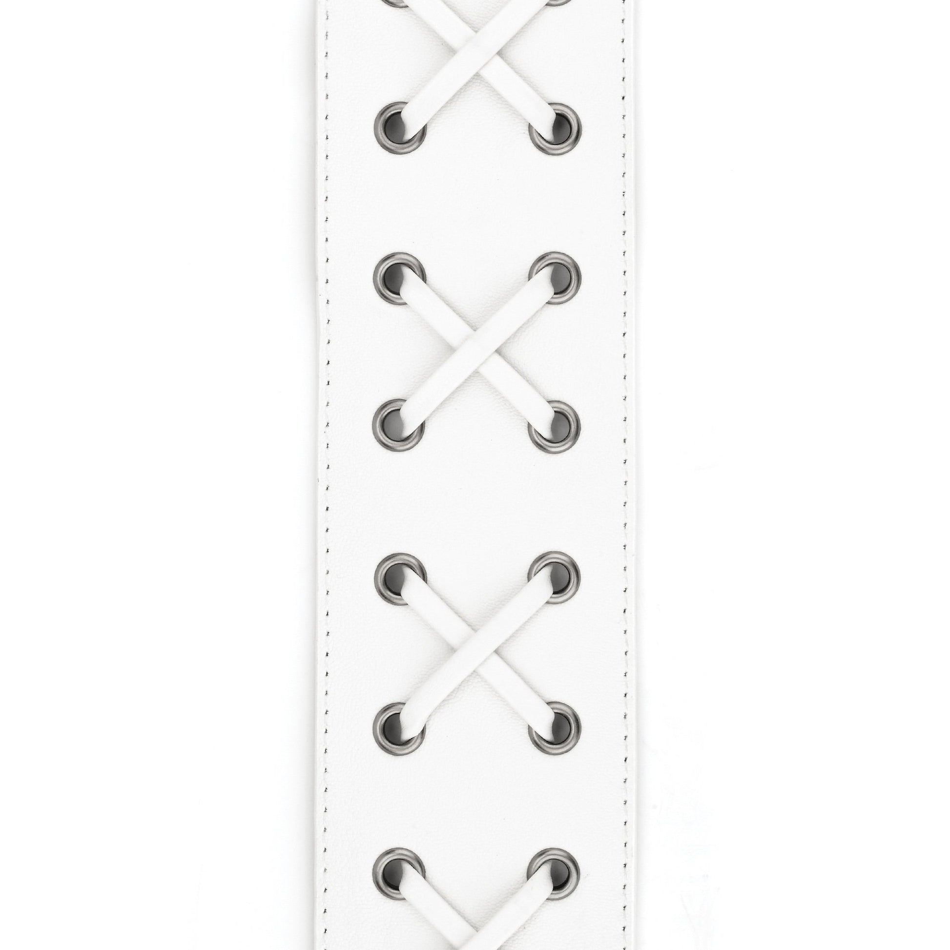D'Addario L25S1505 Laced Leather Guitar Strap – White - Deccan Retail