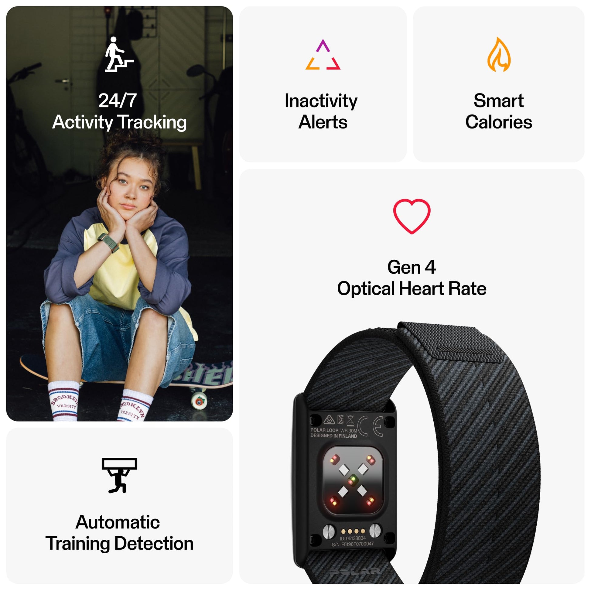 Polar Loop Gen 2 Screen-Free Wellness Tracker – Black - Deccan Retail