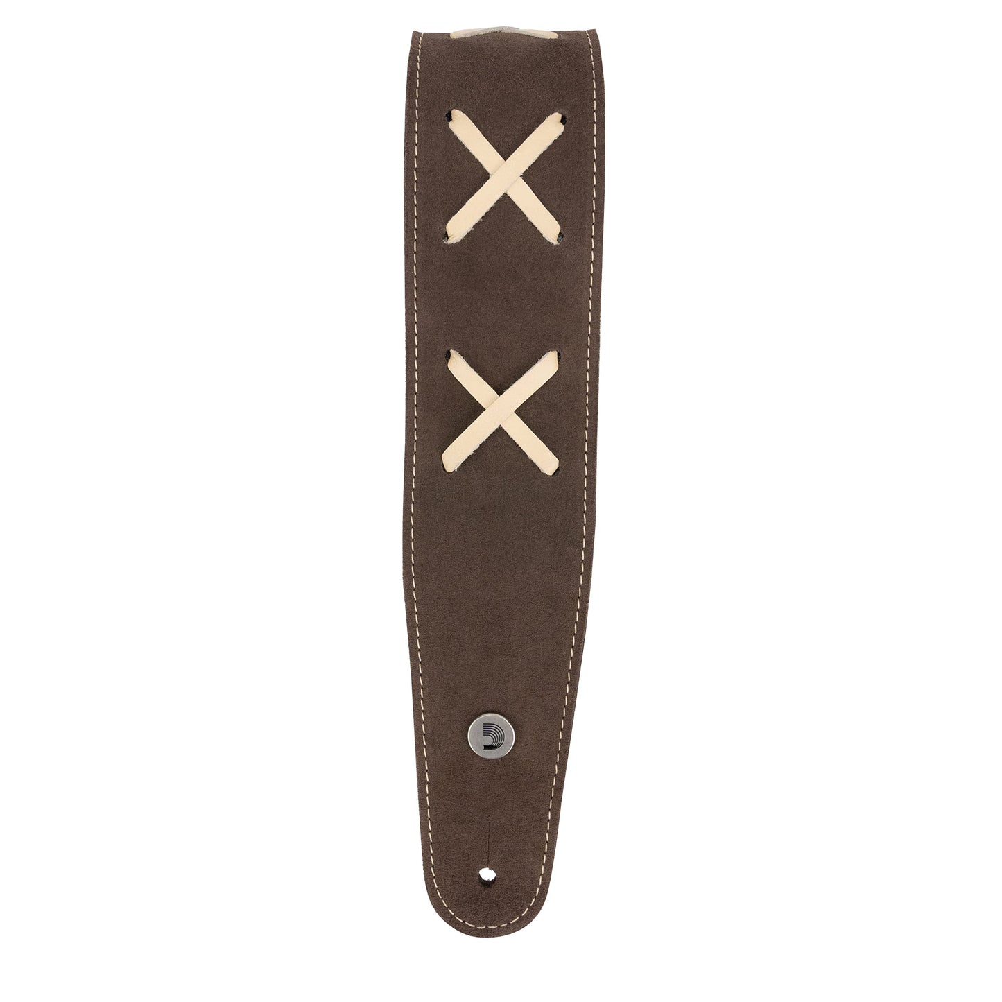 D'Addario Vintage Suede Leather Guitar Strap – Brown/Beige - Deccan Retail