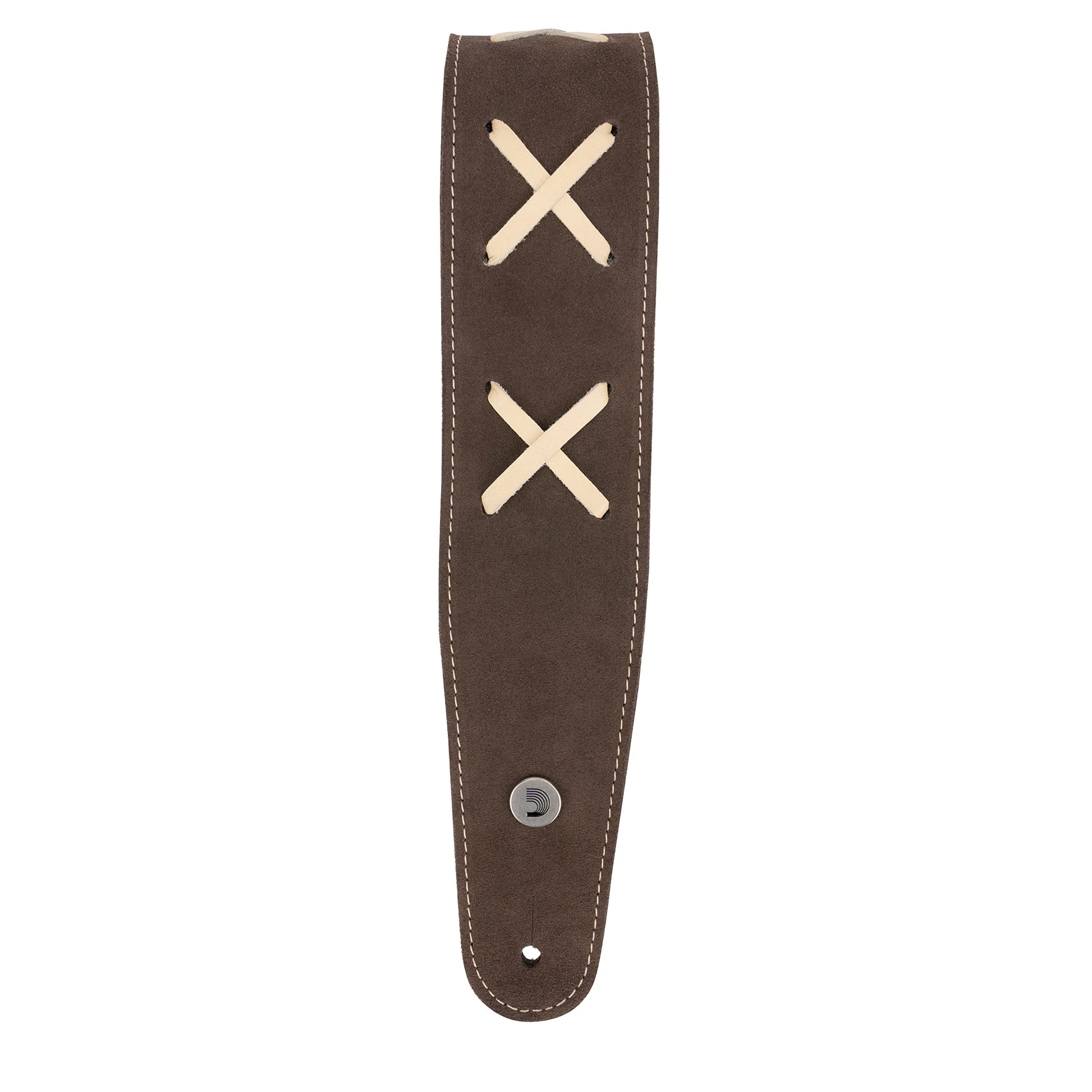 D'Addario Vintage Suede Leather Guitar Strap – Brown/Beige - Deccan Retail