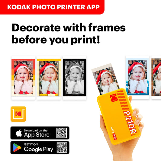 Kodak Mini 2 Retro 4PASS Portable Photo Printer with 68 Sheets Bundle - Black - Deccan Retail