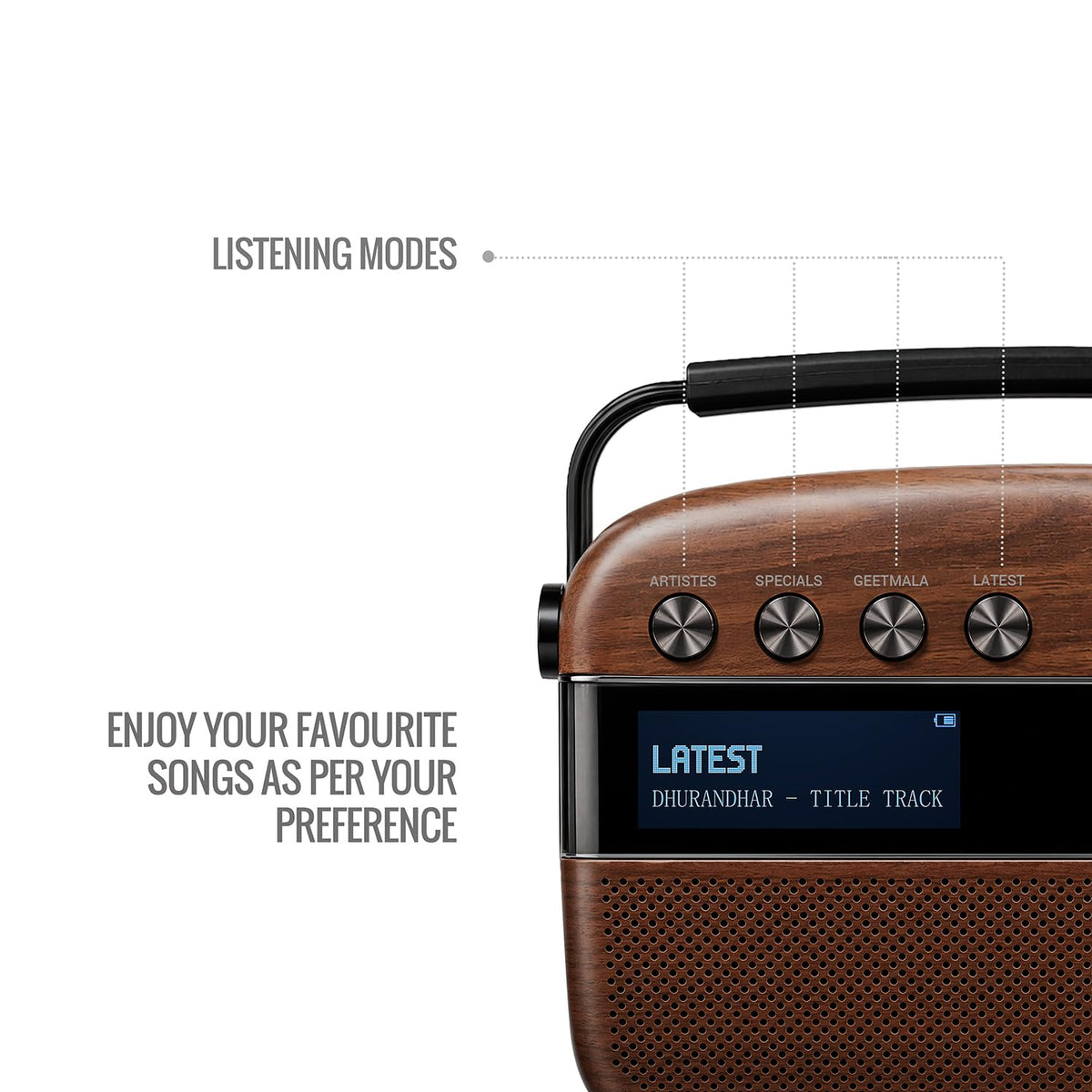 Saregama Carvaan 3.0 Hindi Legends to Latest Music Player - Antique Oak