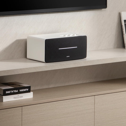 Edifier D12 Integrated Stereo Speakers - White - Deccan Retail