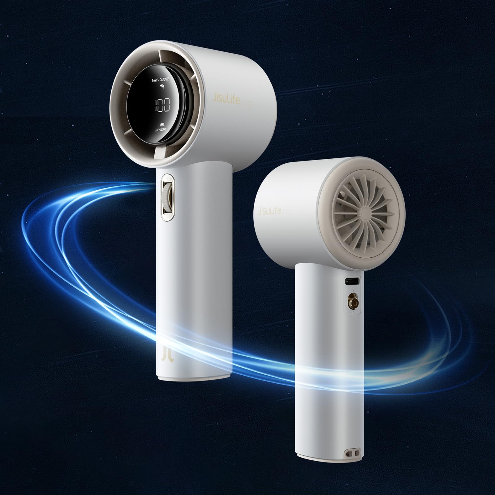 JISULIFE Pro1 Handheld Fan , 3600mAh - White - Deccan Retail