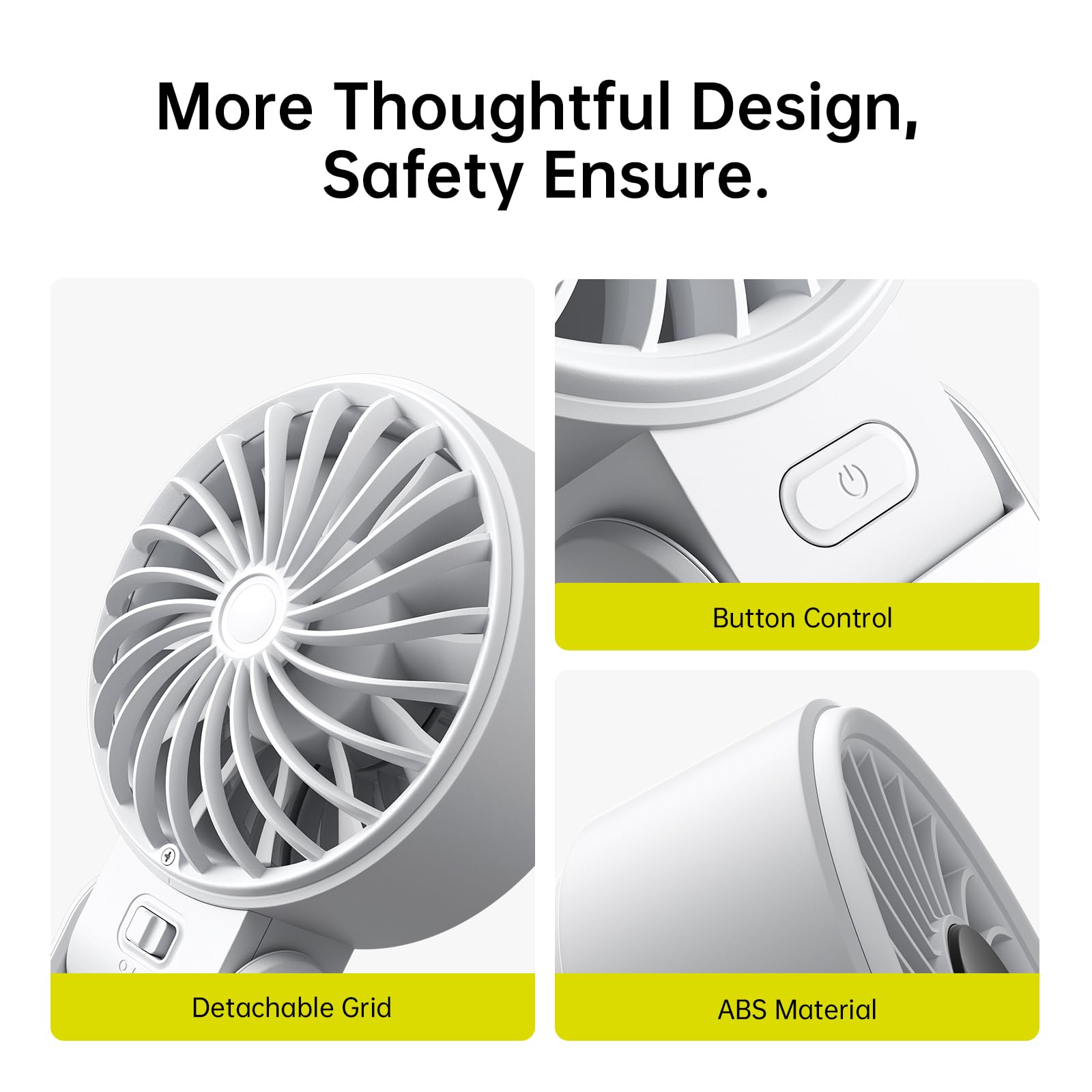 JISULIFE Life7 Portable Handheld Fan, 3600mAh - Grey - Deccan Retail