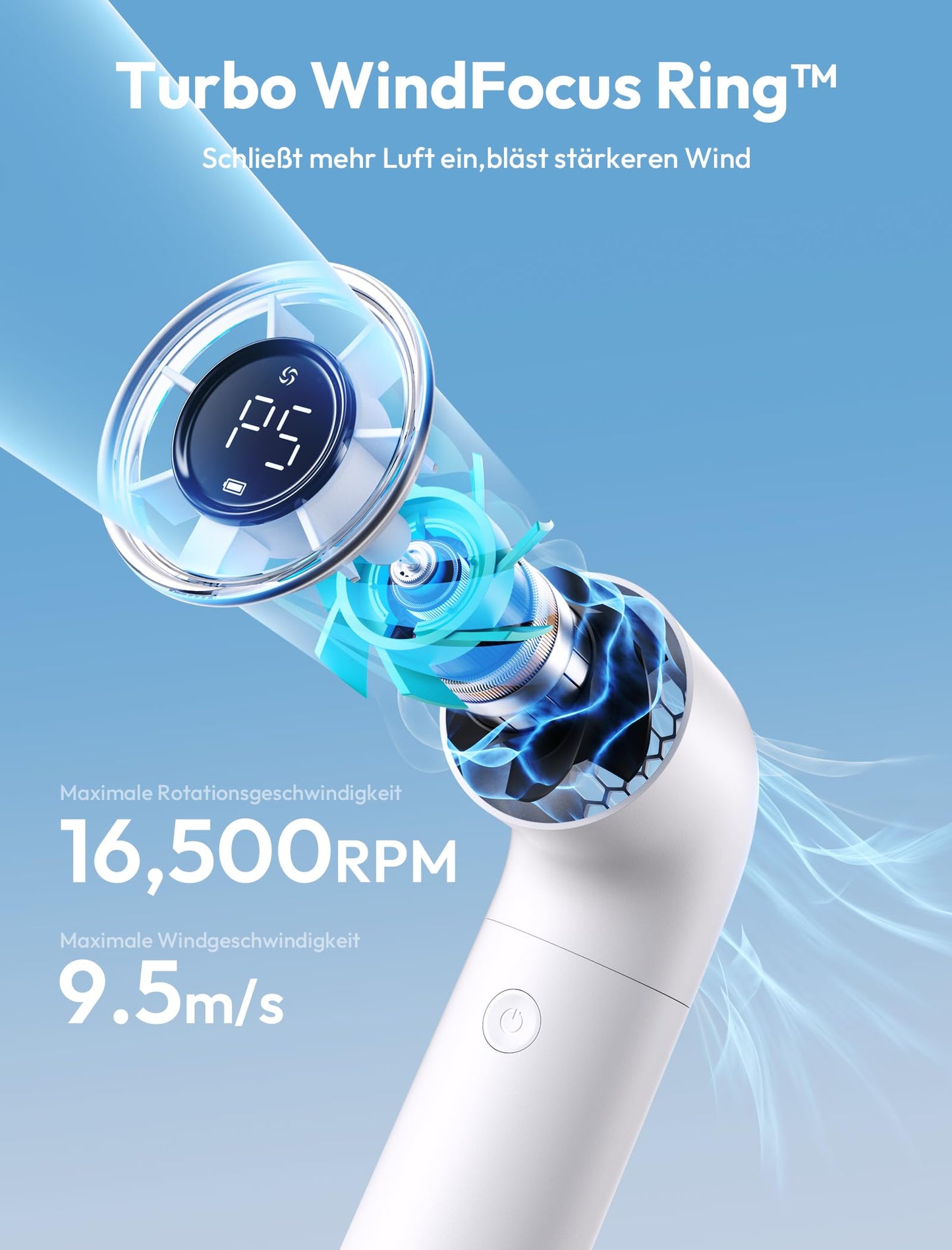 Aecooly Aero Portable Handheld Turbo Fan - White - Deccan Retail