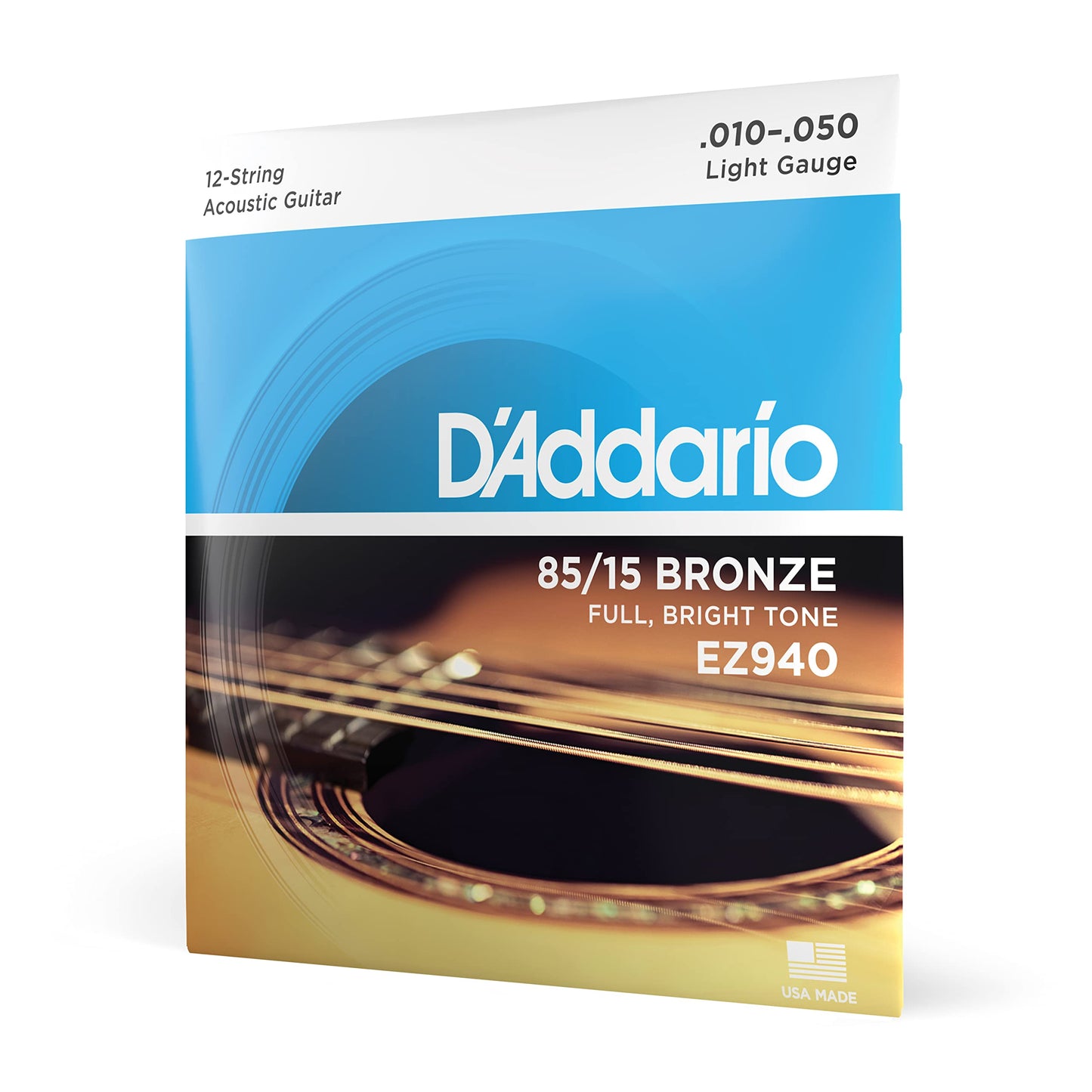D'Addario EZ940 85/15 Bronze 12-String Acoustic Guitar Strings Light Gauge - Deccan Retail