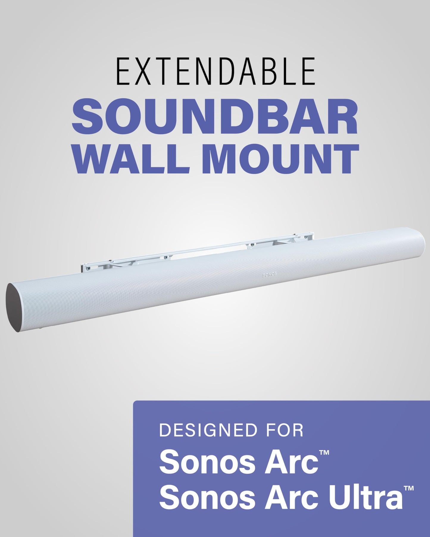 Sanus OSSAWM1-W2 Extendable Soundbar Wall Mount for Sonos Arc – Low Profile