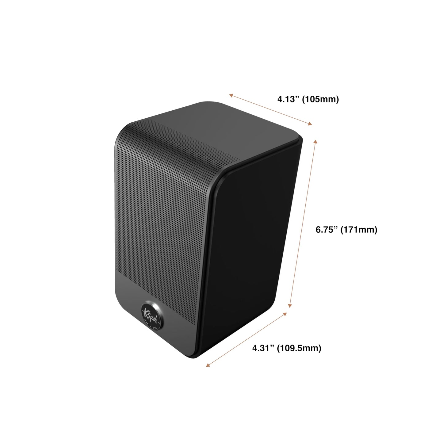 Klipsch Flexus SURR 100 Surround Sound Speakers with Immersive Dolby Atmos Technology Wall-Mountable Connect Plus App and Convenient Power Access – Black