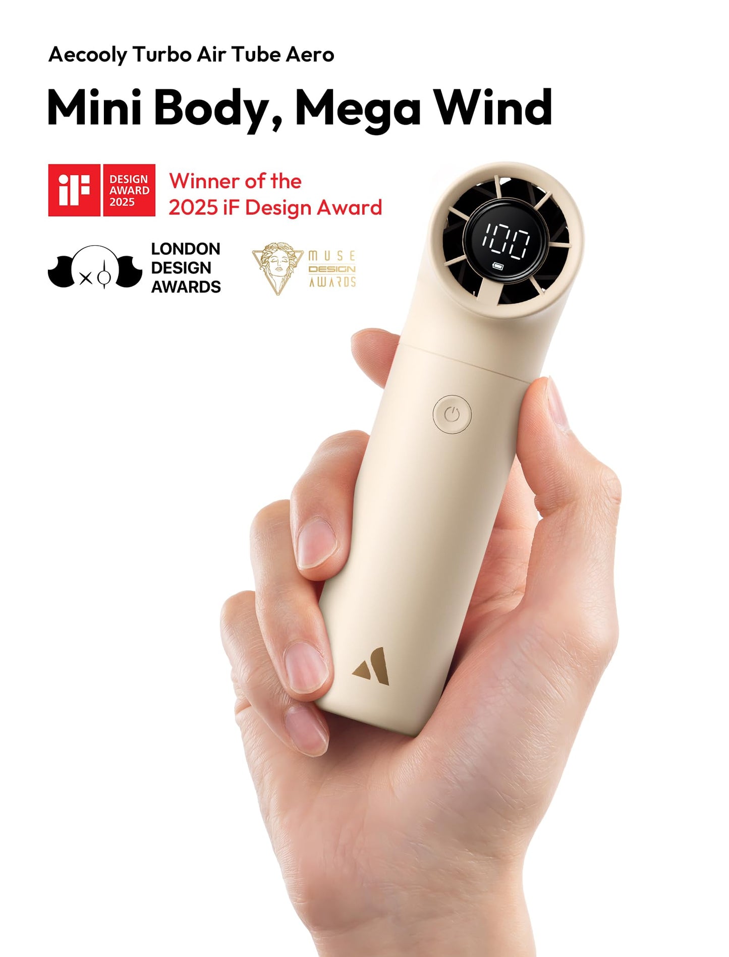 Aecooly Aero Portable Handheld Turbo Fan - Beige - Deccan Retail