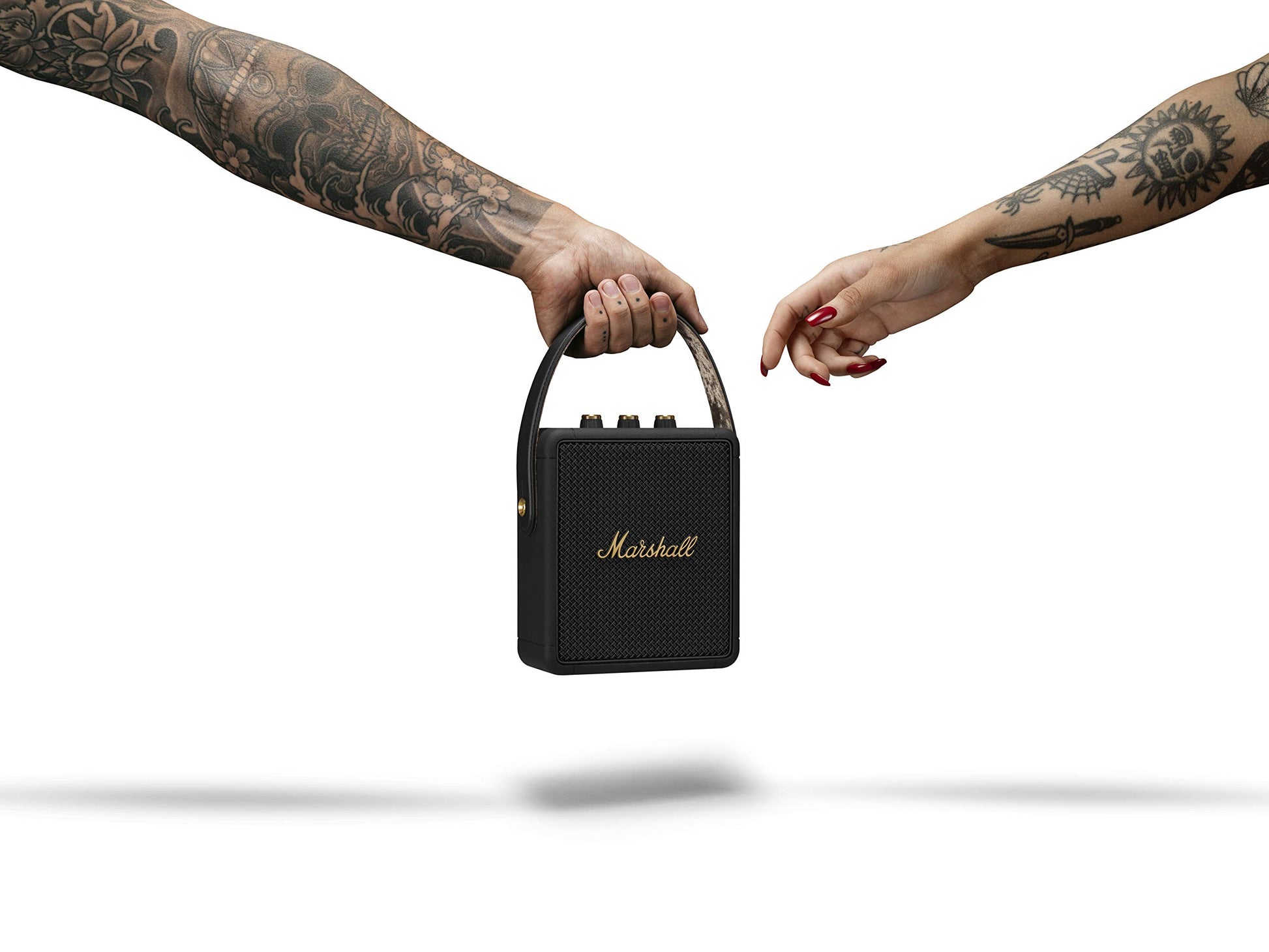 Marshall Stockwell II Portable Bluetooth Speaker – Black & Brass - Deccan Retail