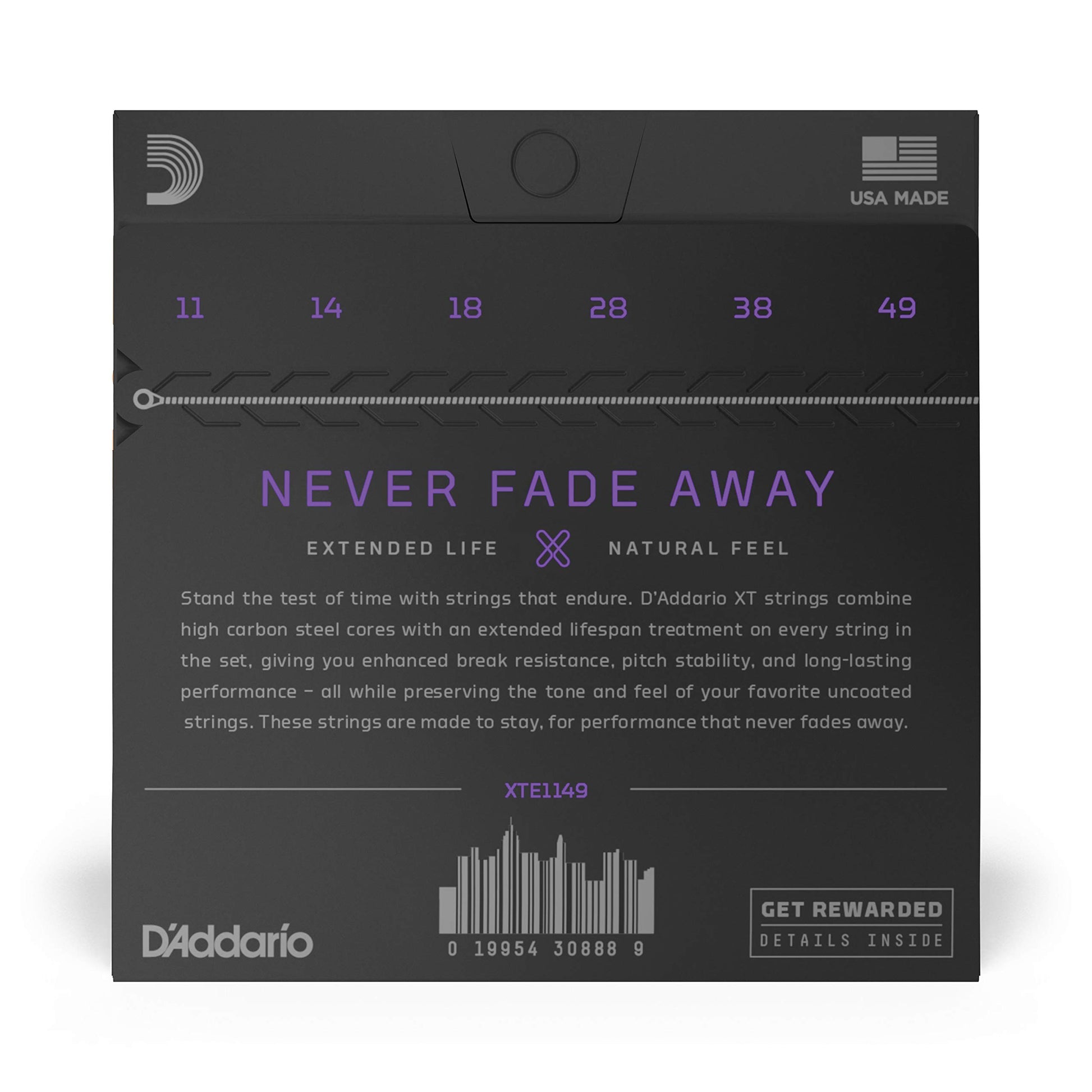 D'Addario XT Nickel Plated Steel Coated Electric Guitar Strings Medium 11-49 (XTE1149) - Deccan Retail
