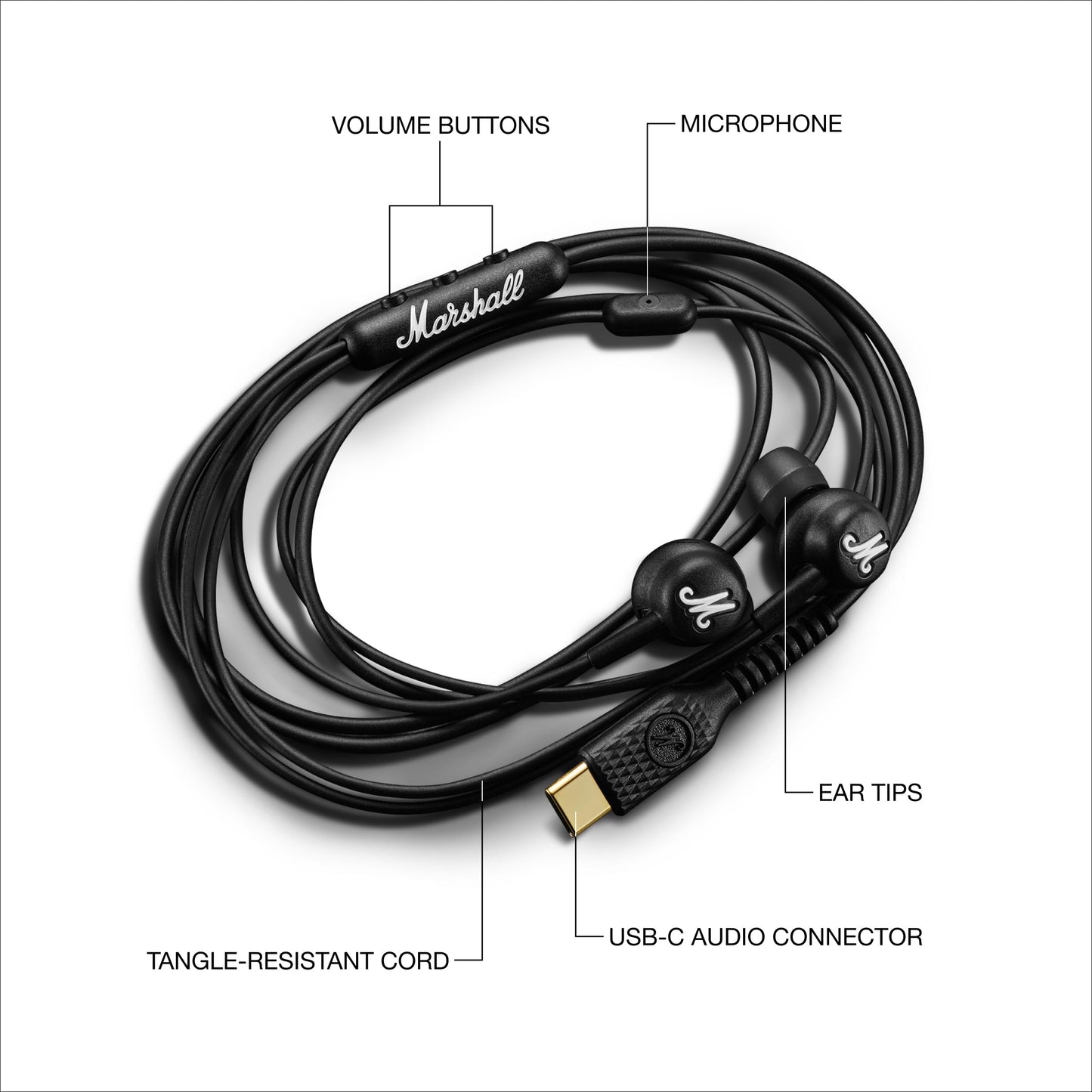 Marshall Mode USB-C Wired Earphones with Microphone