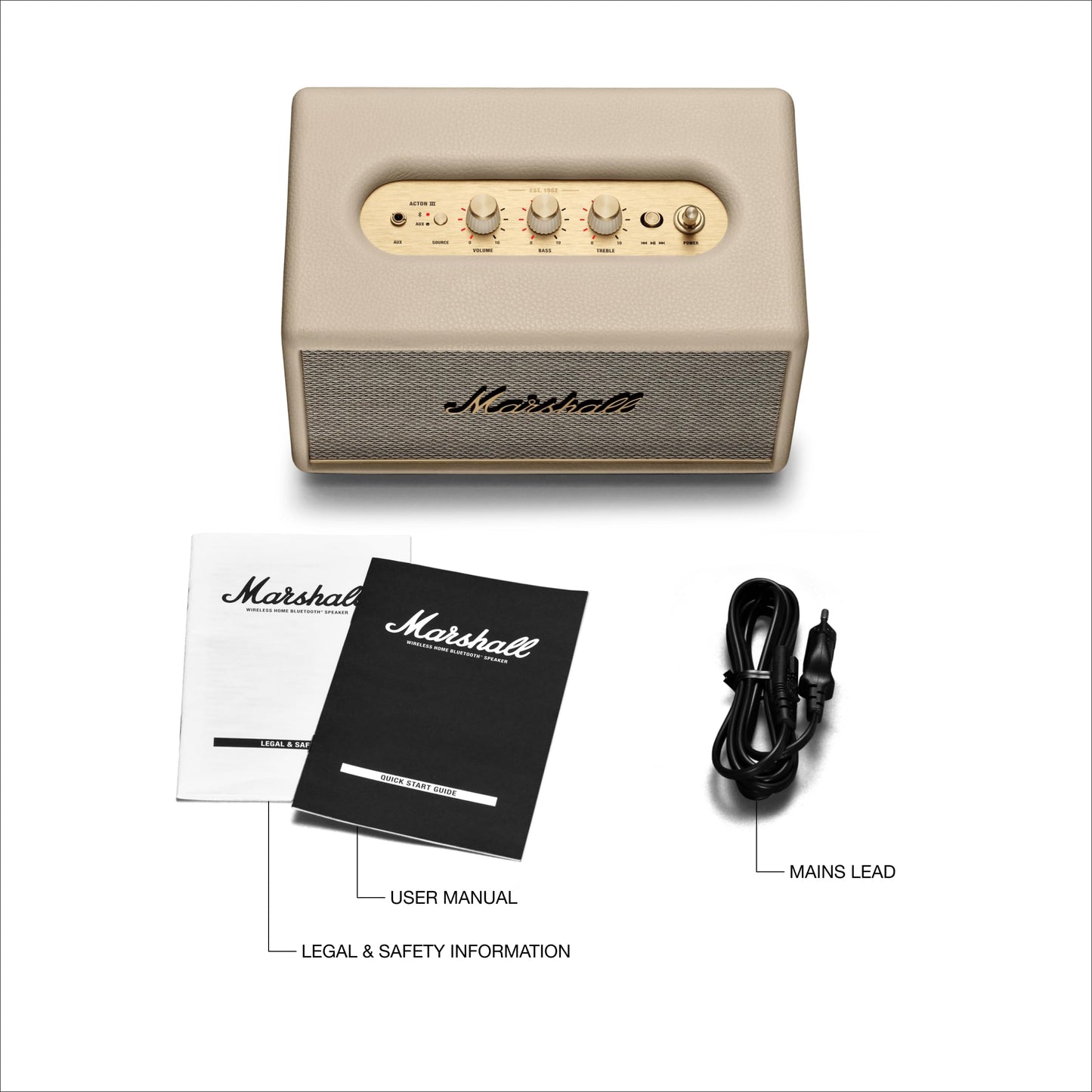 Marshall Acton III Bluetooth Home Speaker – Cream - Deccan Retail